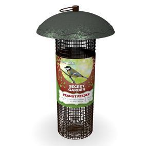 Peckish Secret garden Steel Peanut Green Bird feeder 0.7L