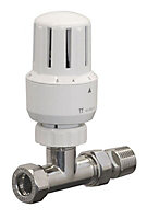 Pegler Yorkshire 42722 White Straight Thermostatic Radiator valve