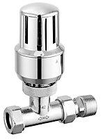 Pegler Yorkshire 62101 Straight Thermostatic Radiator valve & lockshield