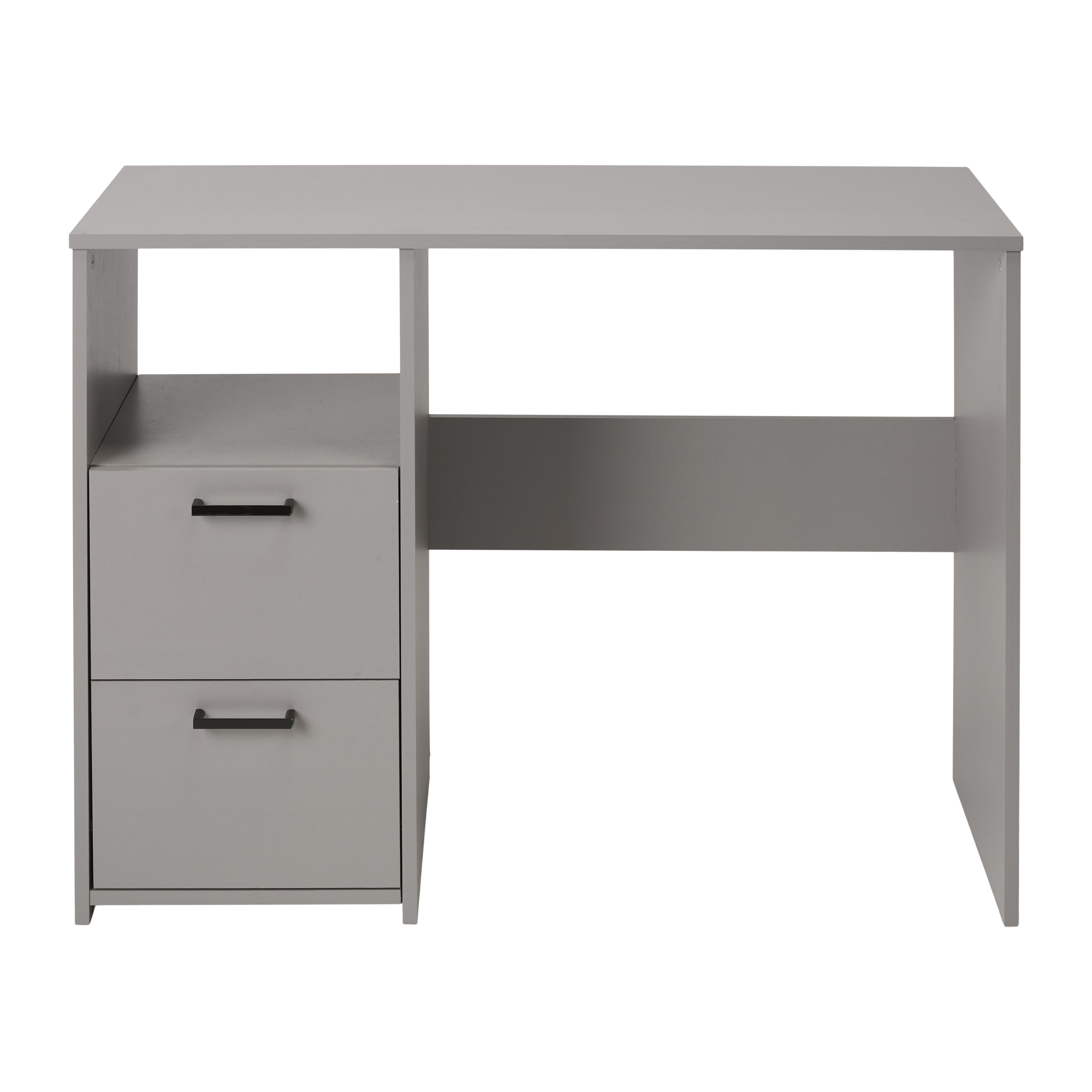 Penwith Matt grey 2 drawer Desk (H)731mm (W)996mm