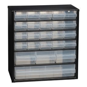Performance Power Organiser Cabinet Black Organiser with 24 compartment