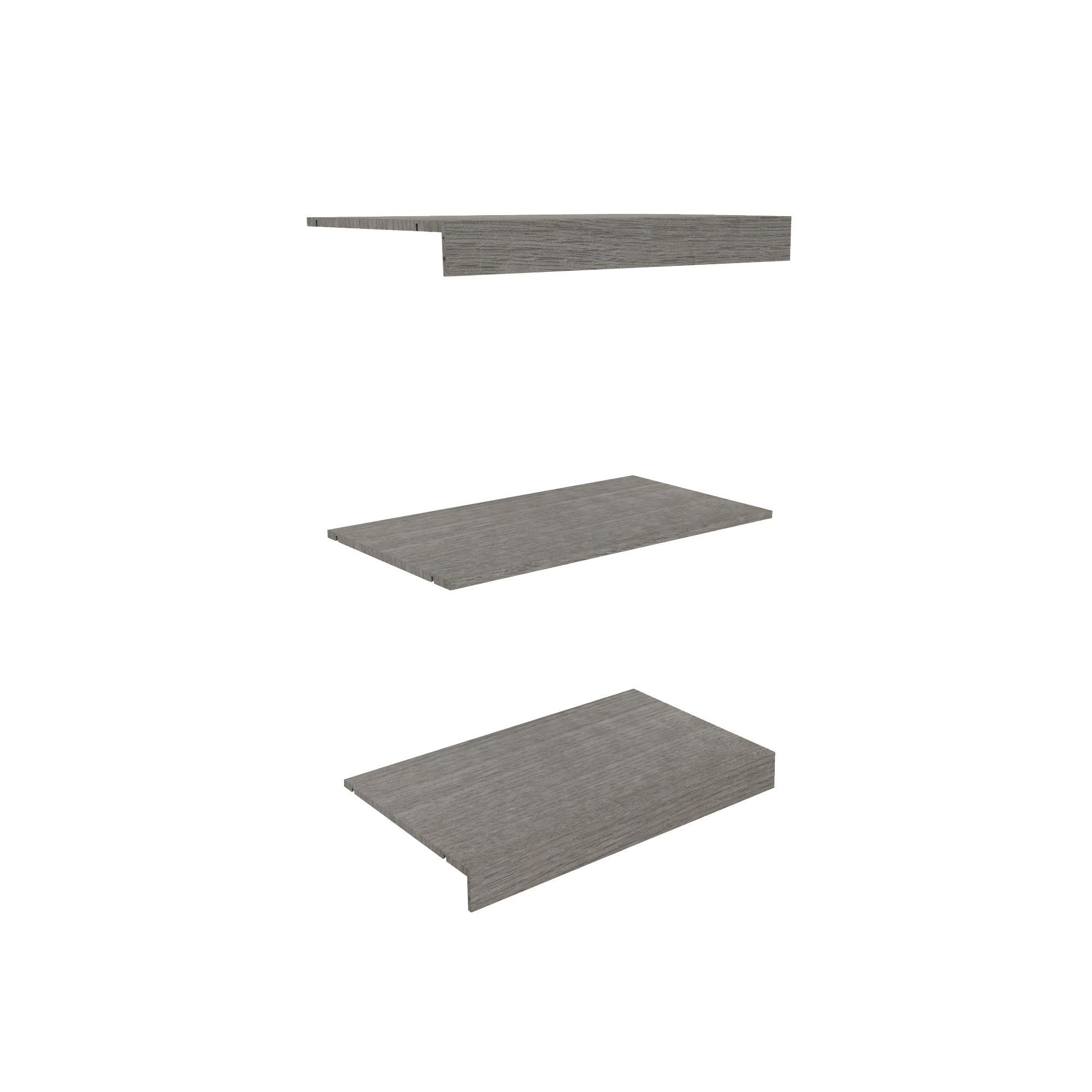 Perkin Matt grey oak effect Top, base & shelf kit (W)475mm (D)478mm