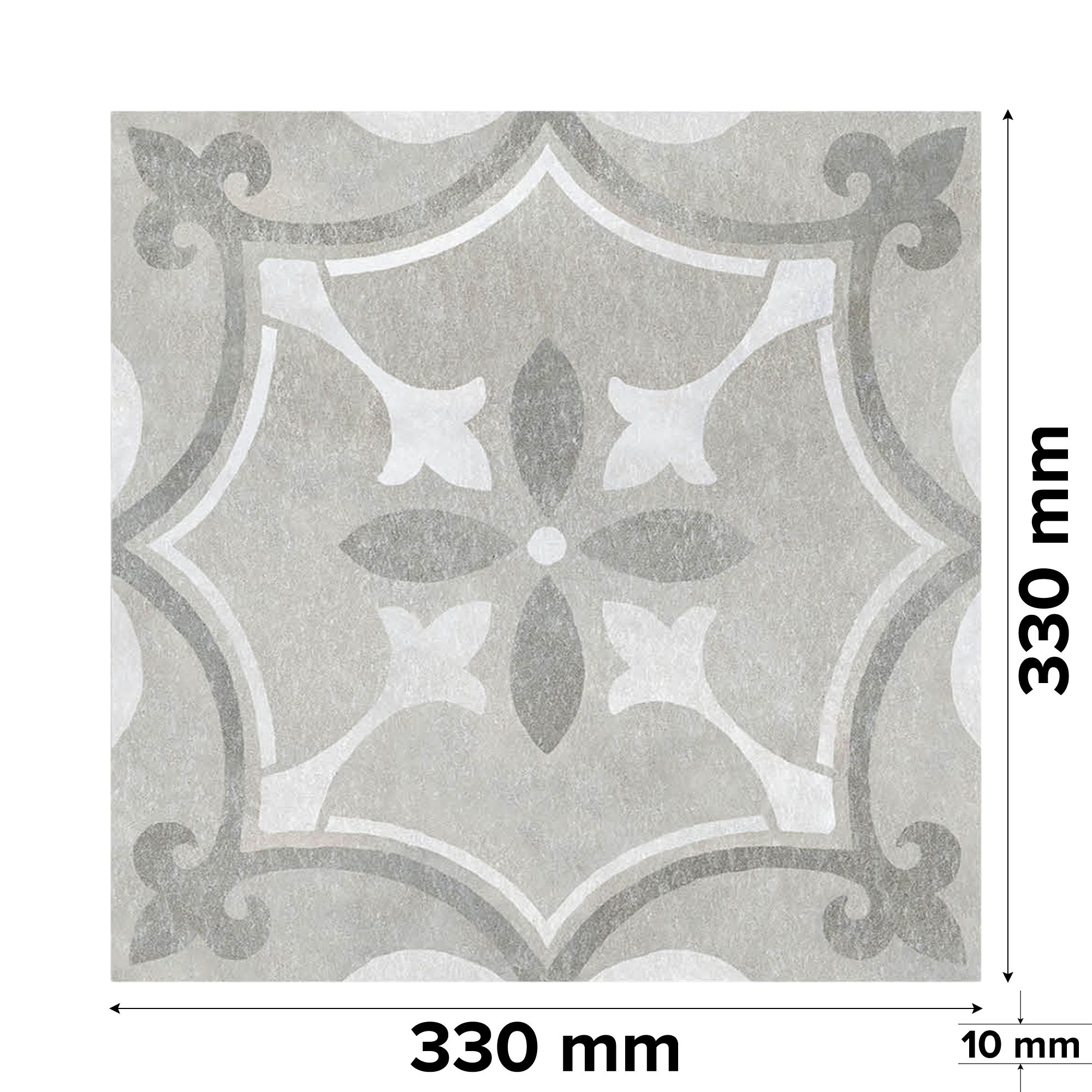 Perla Grey Matt Patterned Concrete effect Ceramic Indoor Wall & floor Tile Sample