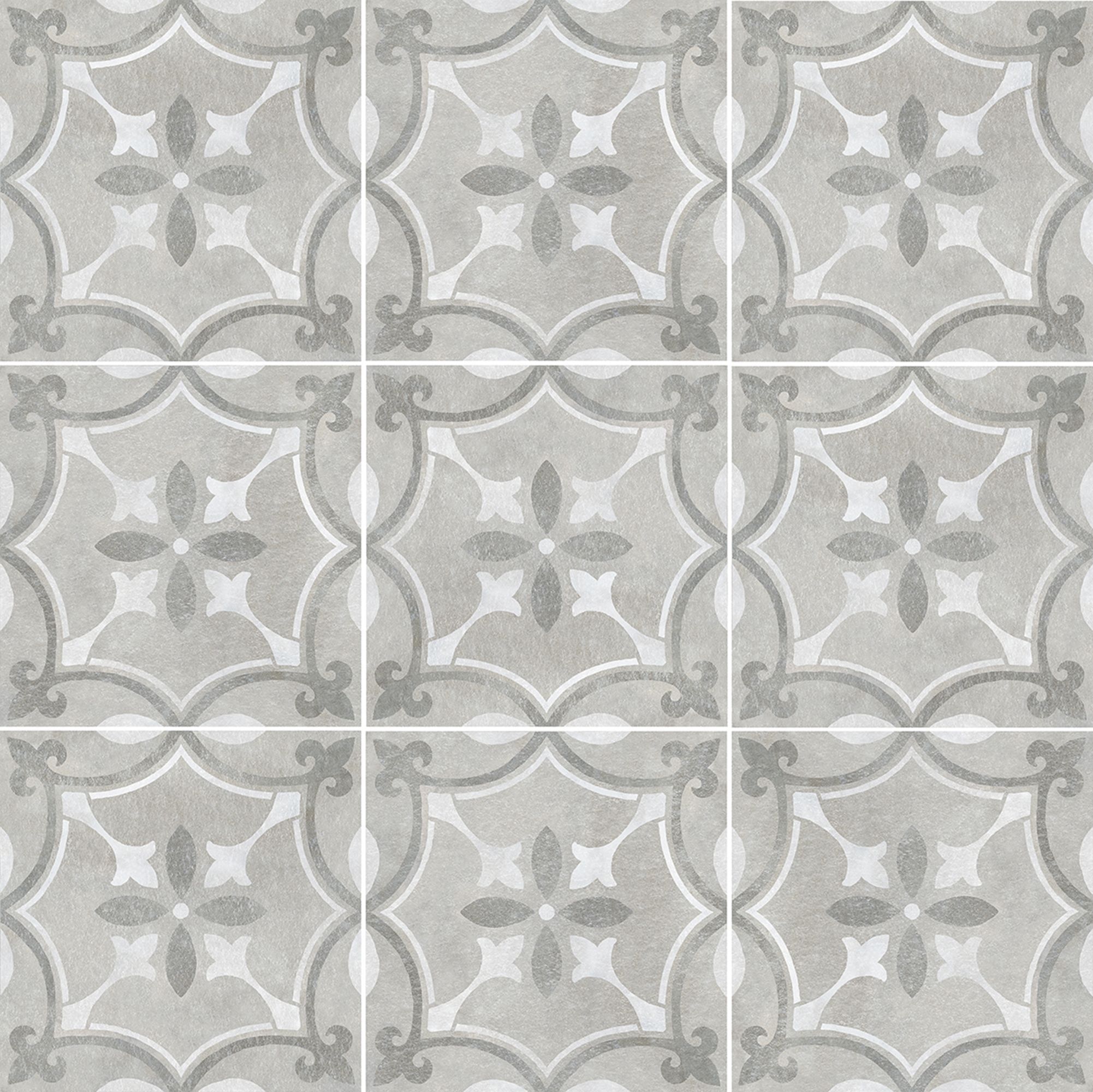 Perla Grey Matt Patterned Stone effect Ceramic Wall & floor Tile, Pack of 9, (L)330mm (W)330mm