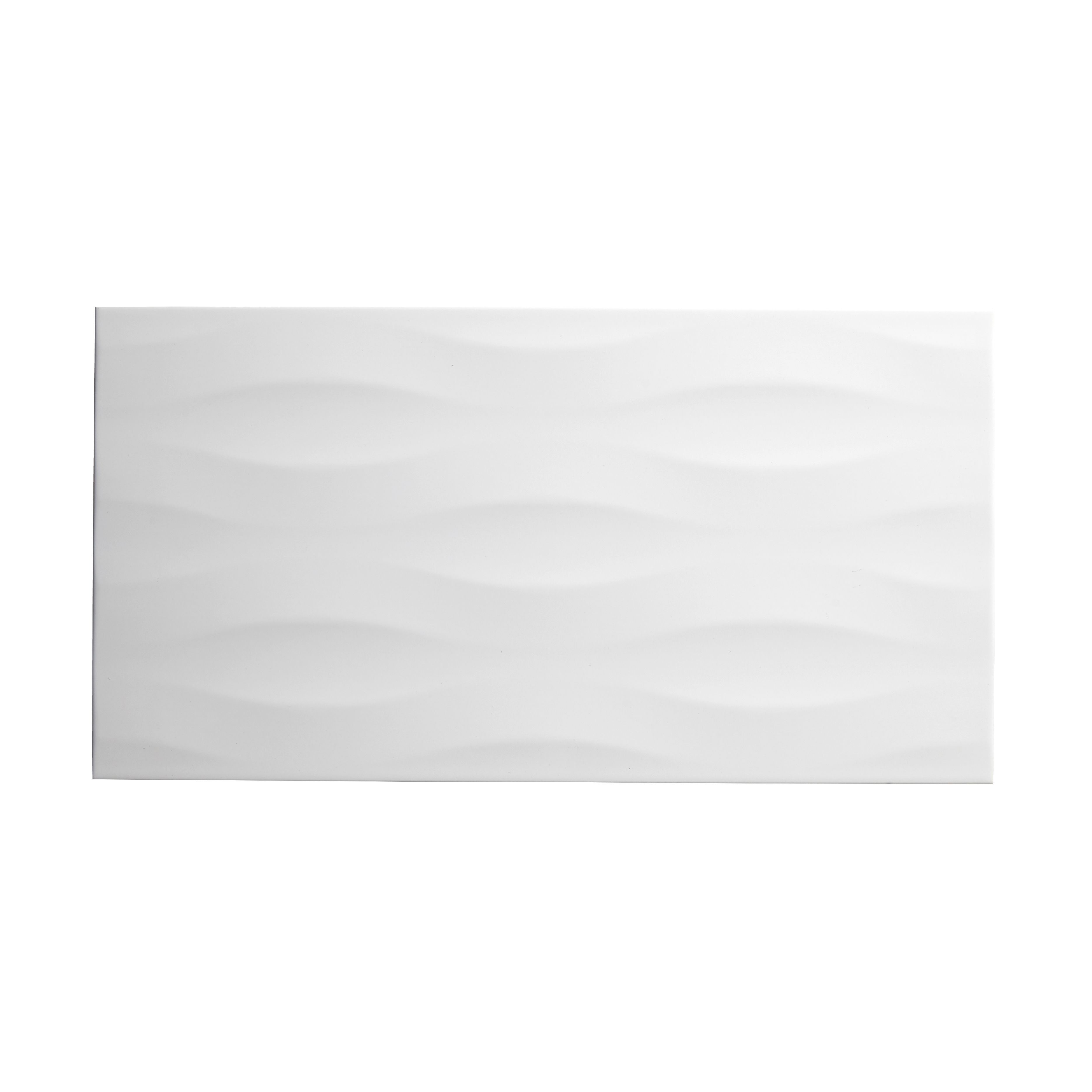 Perouso White Gloss 3D Decor Ceramic Wall Tile Sample