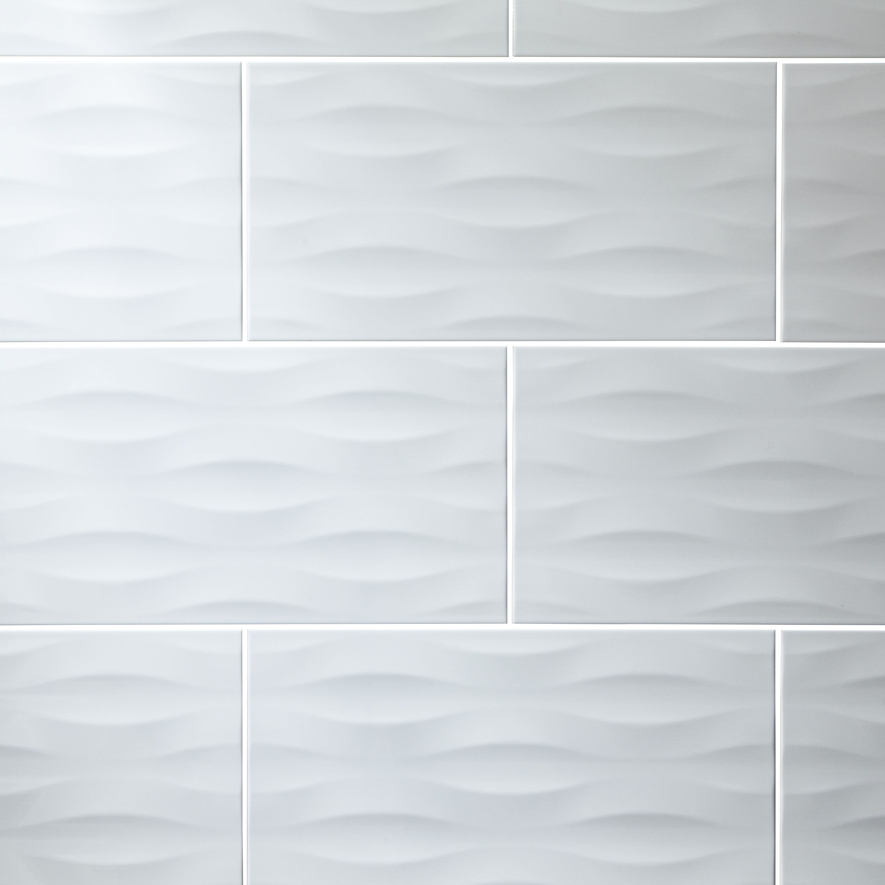 Perouso White Gloss 3D Decor Ceramic Wall Tile Sample
