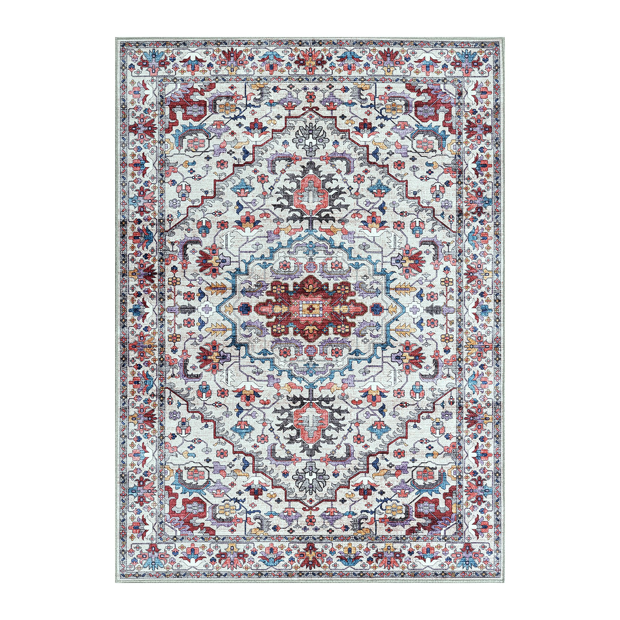 Persian Chenille Multicoloured Woven effect Medium Rug, (L)170cm x (W)120cm