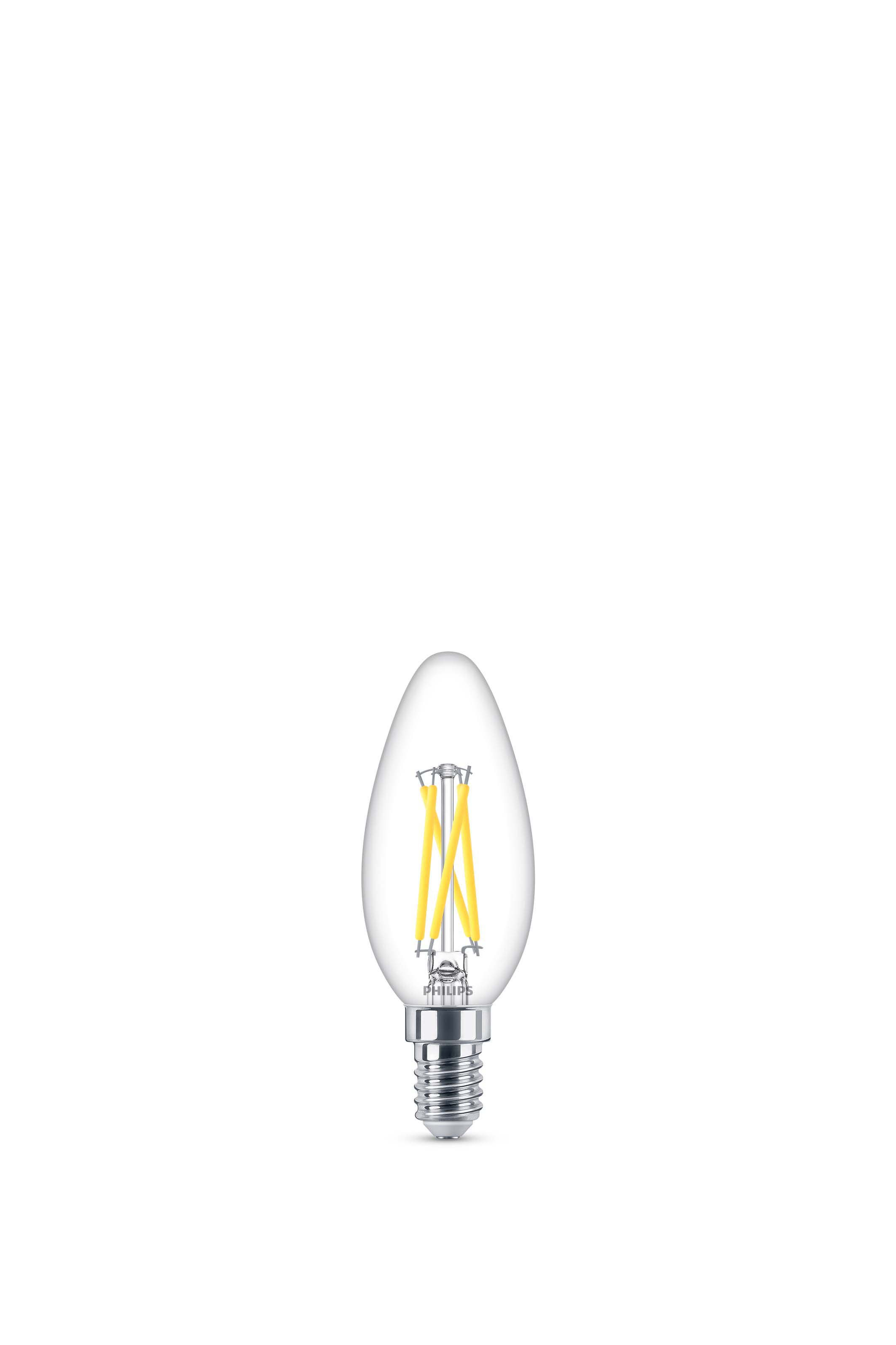 Philips Classic 2.7W 250lm Clear Candle Warm white LED Dimmable Light bulb