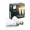 Philips Hue B22 60W LED Cool white & warm white Classic Dimmable Light bulb Pack of 2