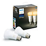 Philips Hue E27 LED Cool white & warm white Classic Dimmable Smart Light bulb, Pack of 2