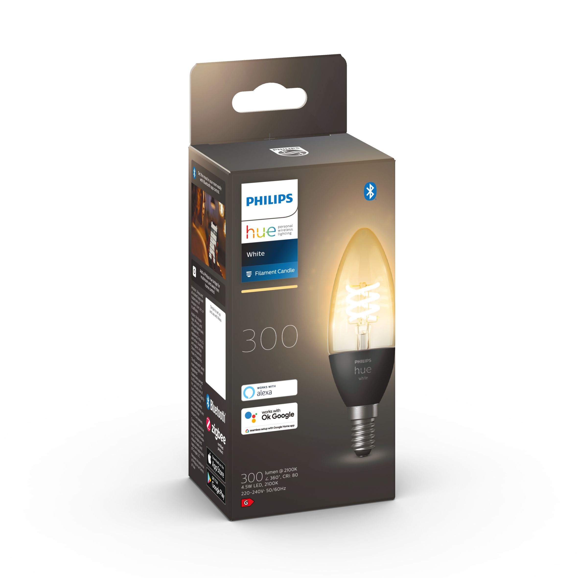 Philips Hue SES LED Cool white & warm white Candle Bluetooth Filament Smart Light bulb
