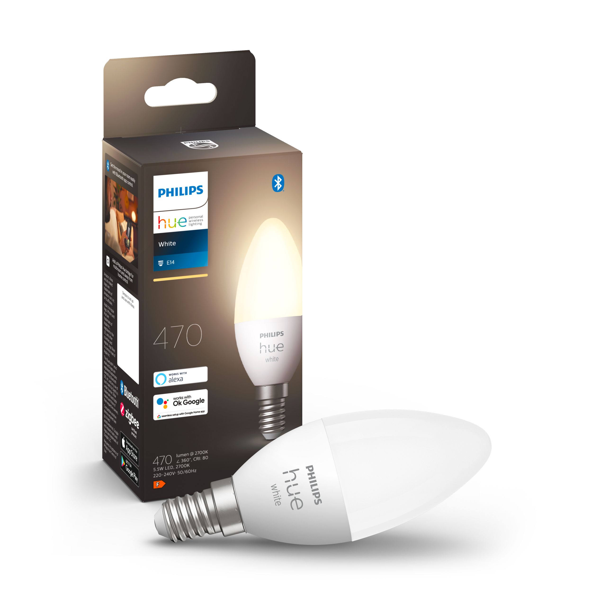 Philips Hue SES LED Warm white Candle Dimmable Light bulb