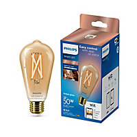 Philips PhilipsSmart E27 50W LED Cool white & warm white ST64 Dimmable Filament Smart Light bulb