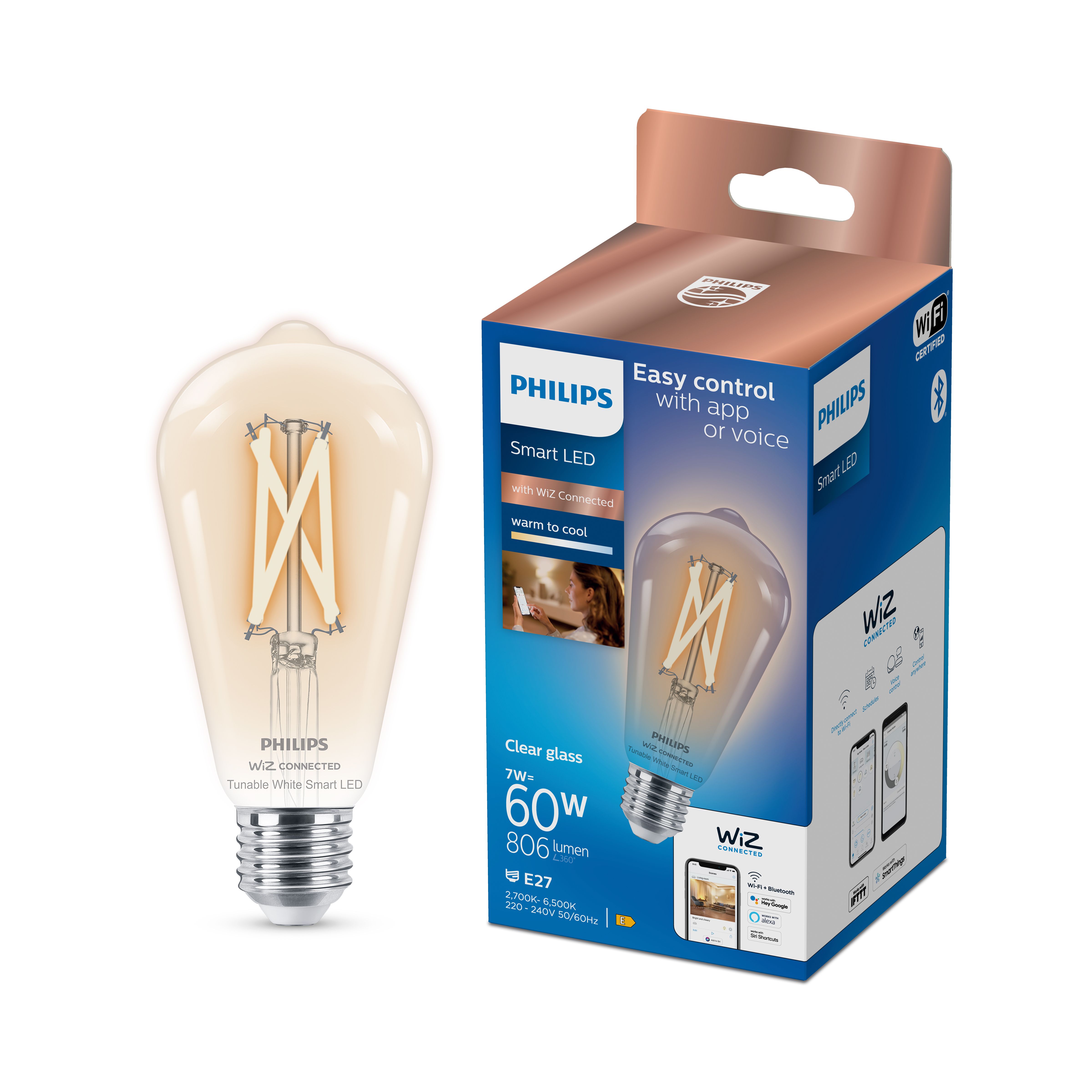 Bulb LED 7W Glass (806lm) E27 - Philips - Buy online