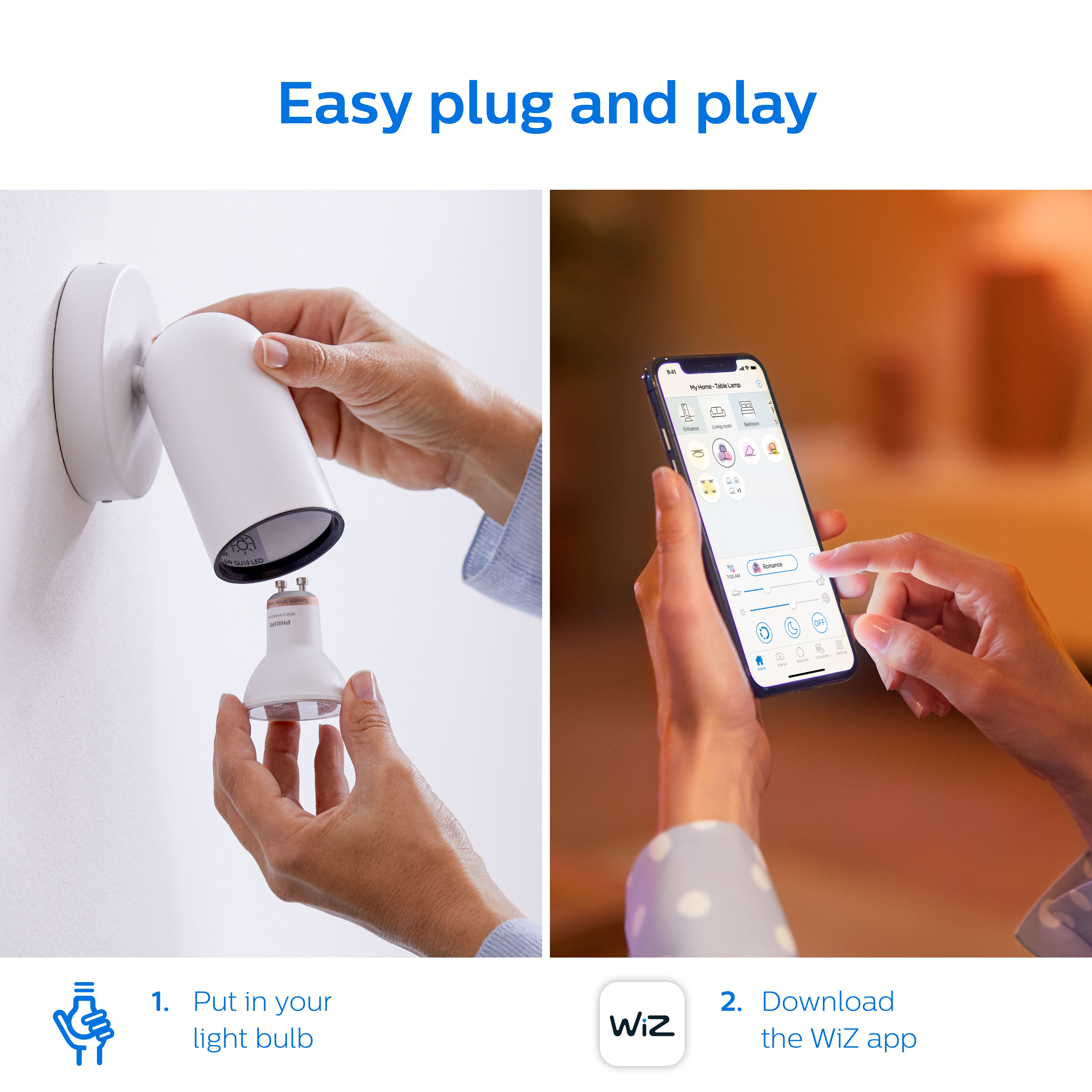Philips PhilipsSmart GU10 50W LED Cool white, RGB & warm white Reflector Dimmable Smart Light bulb