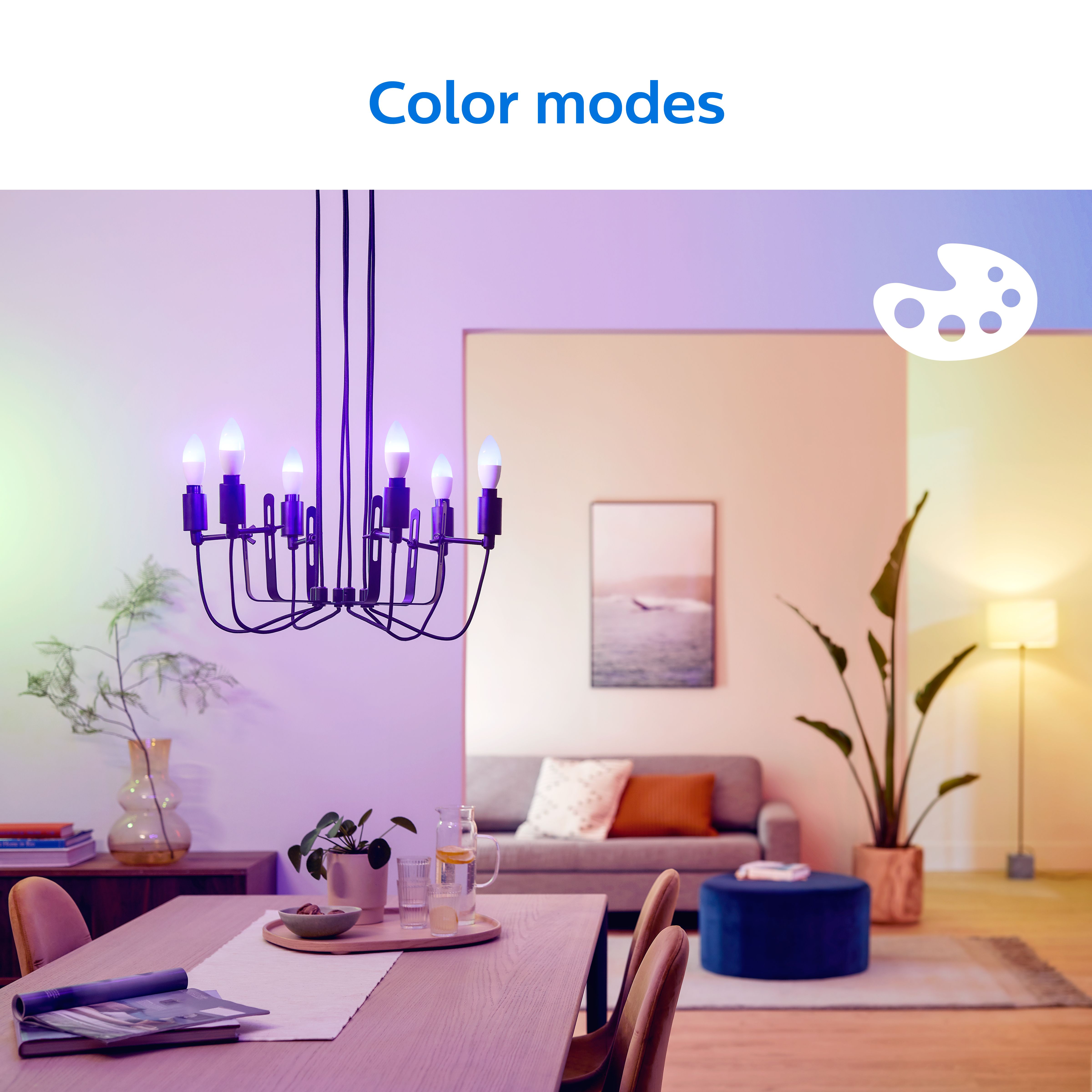 Philips PhilipsSmart SES 40W LED Cool white, RGB & warm white Candle Dimmable Smart Light bulb