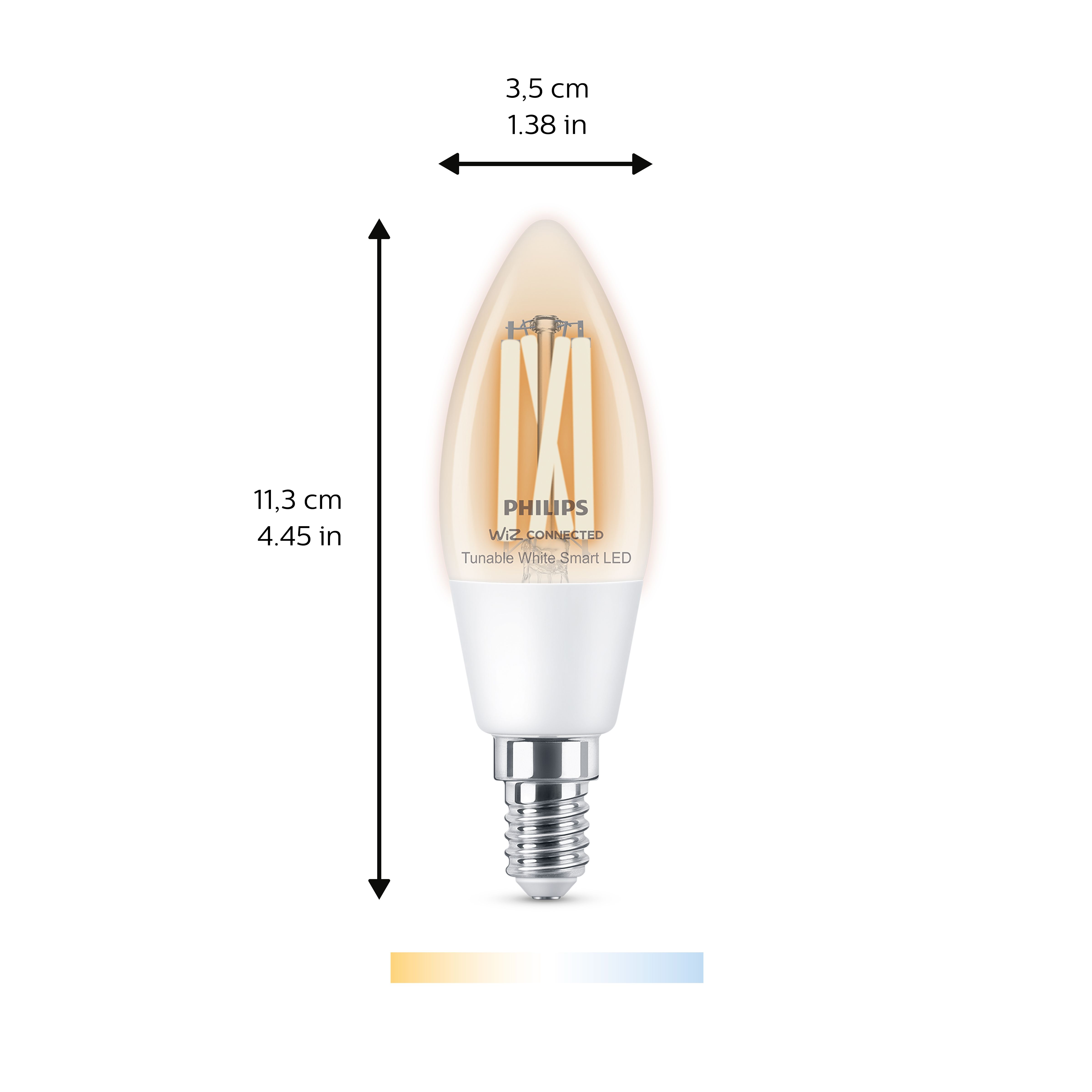 Philips PhilipsSmart SES 40W LED Cool white & warm white C35 Dimmable Filament Smart Light bulb