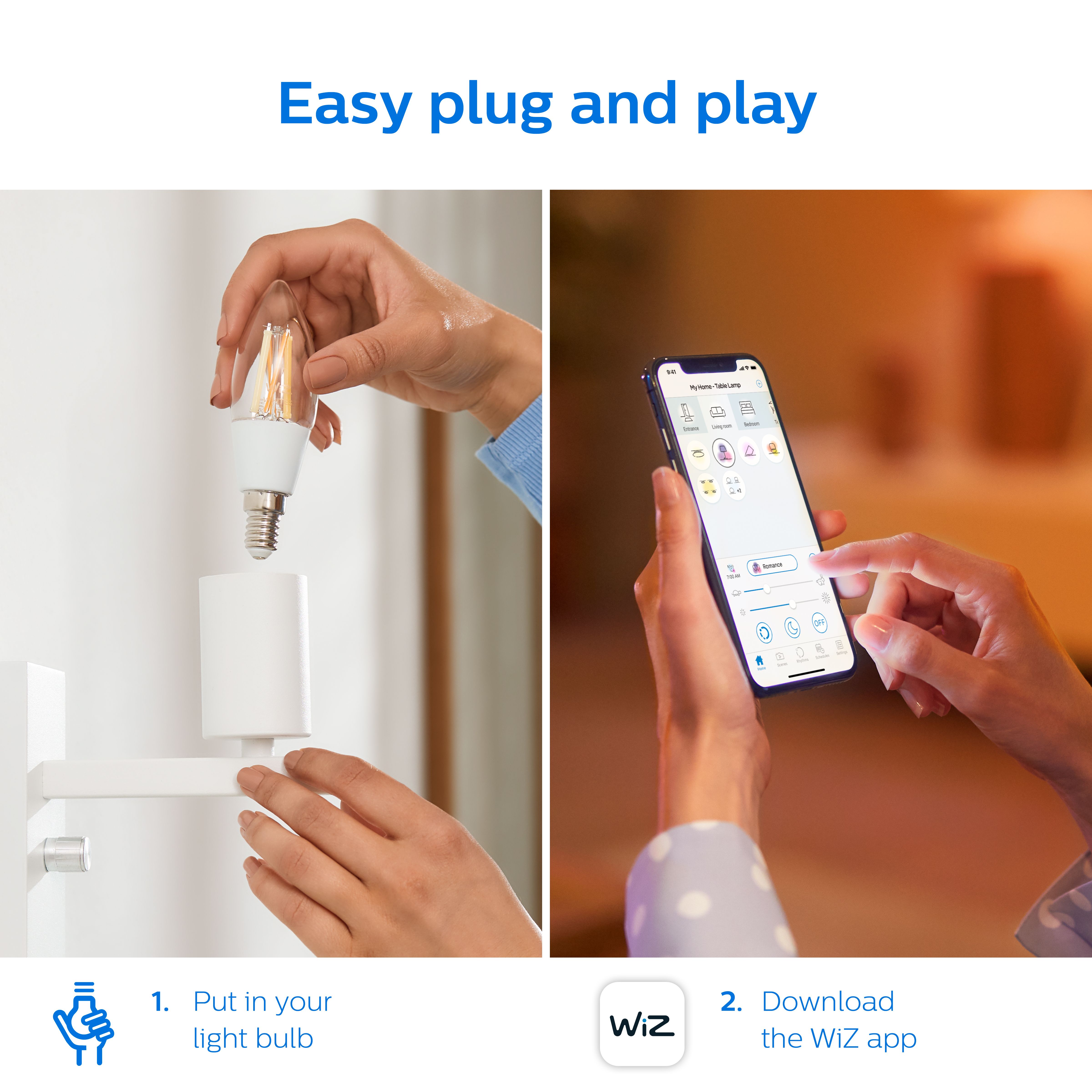 Philips PhilipsSmart SES 40W LED Cool white & warm white C35 Dimmable Filament Smart Light bulb