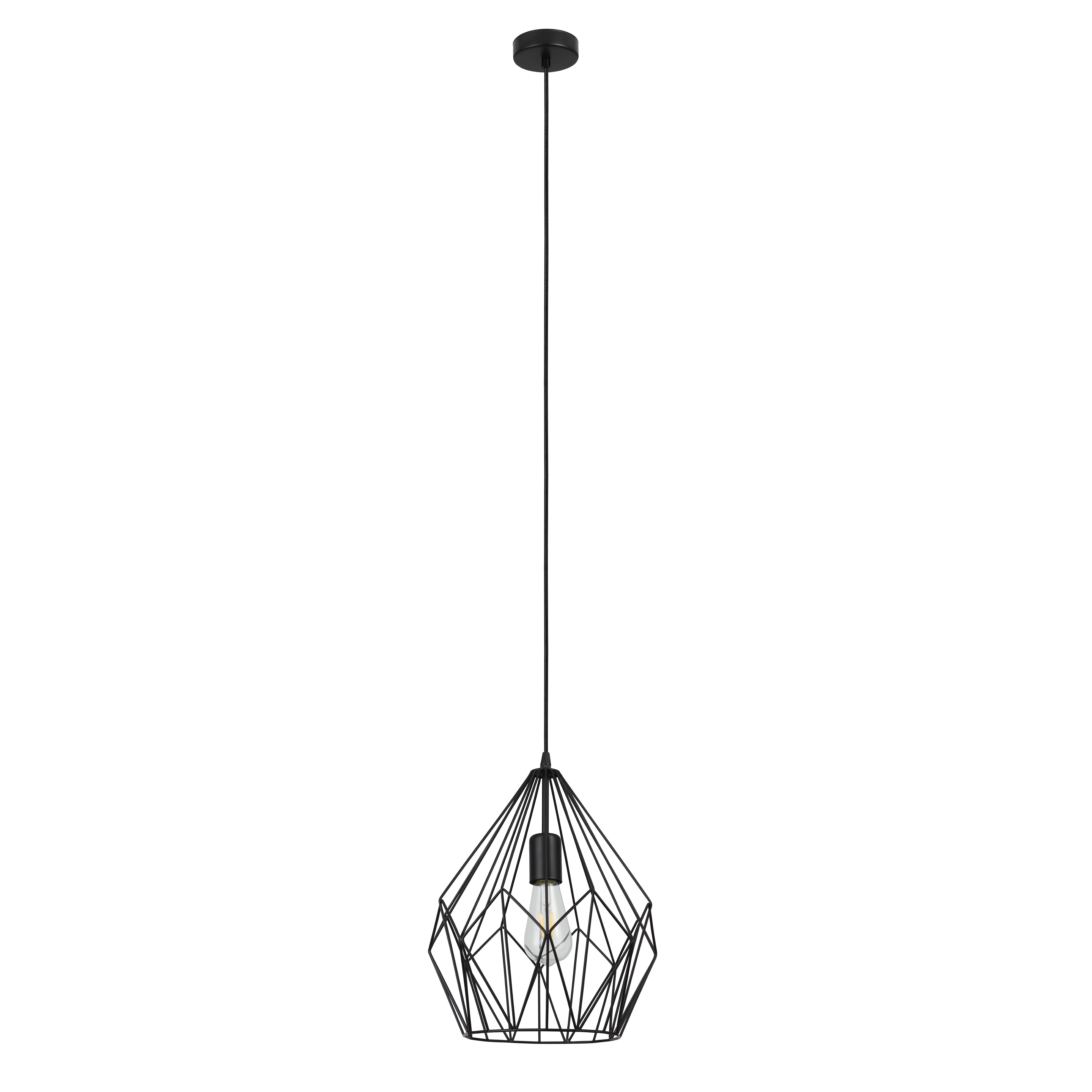 Phobeto Matt Black Pendant ceiling light, (Dia)310mm