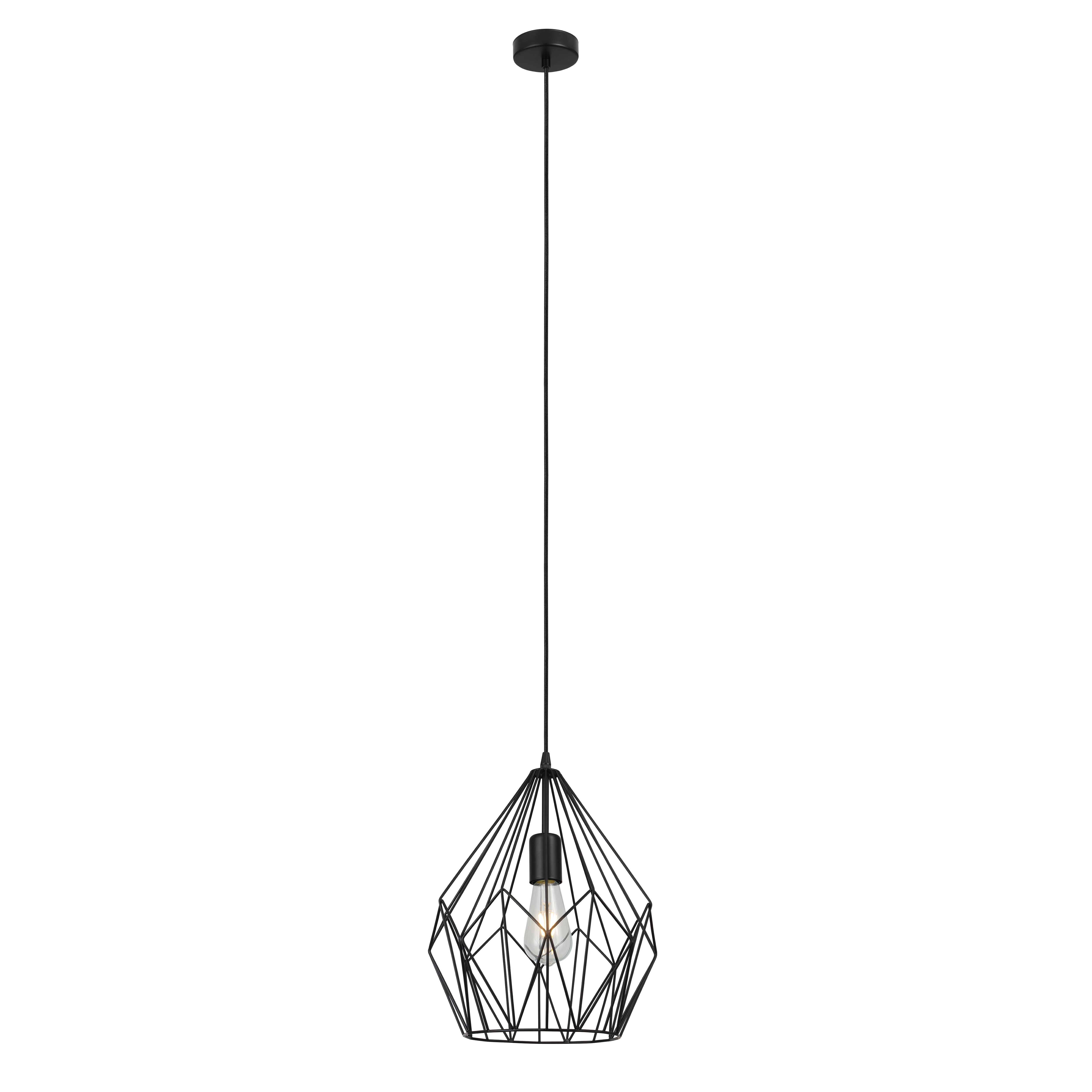 Phobeto Matt Black Pendant ceiling light, (Dia)310mm