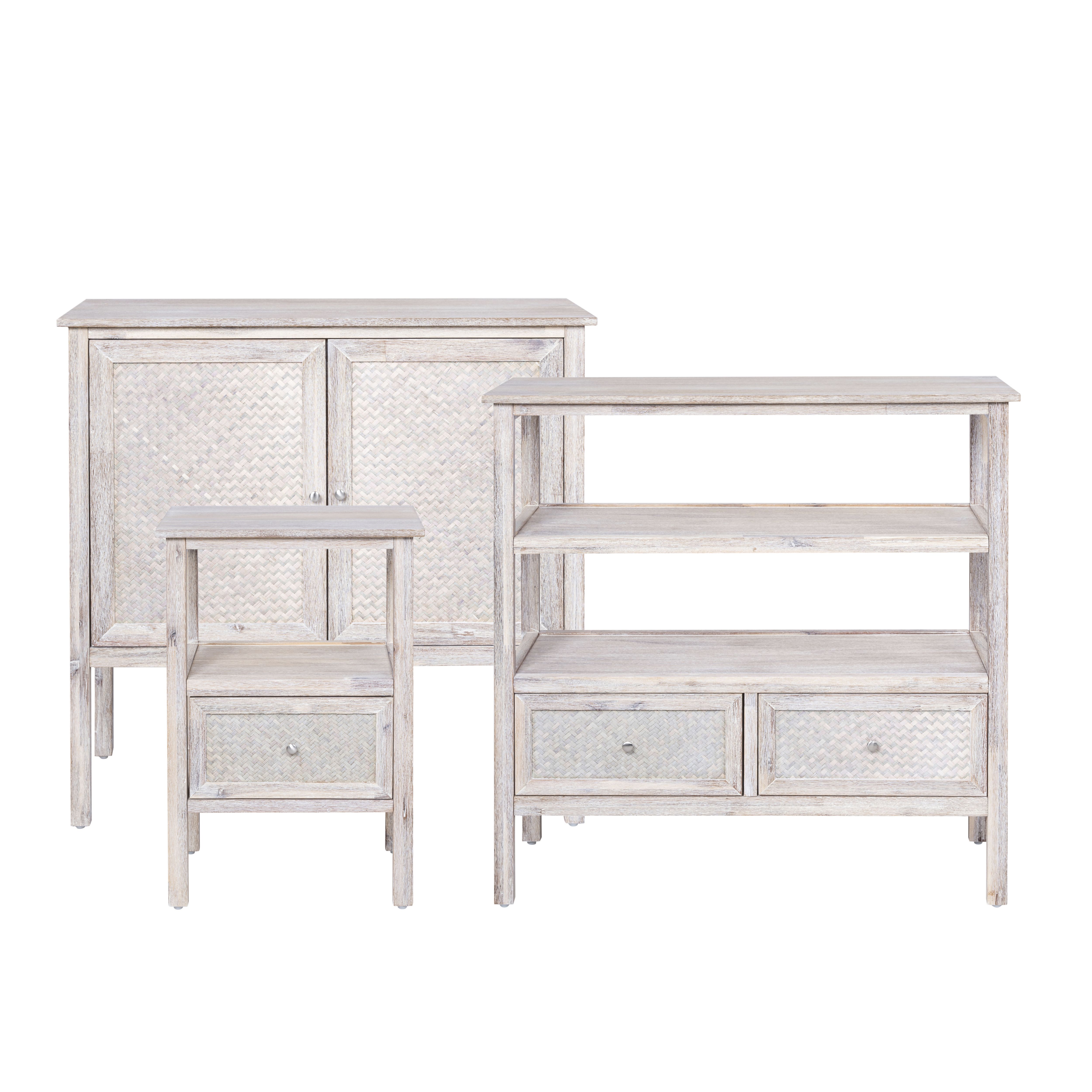Pinilla Matt white 1 Drawer Bedside table (H)600mm (W)300mm (D)400mm