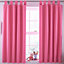 Pink Plain Blackout Tab top Curtains (W)168cm (L)137cm, Pair