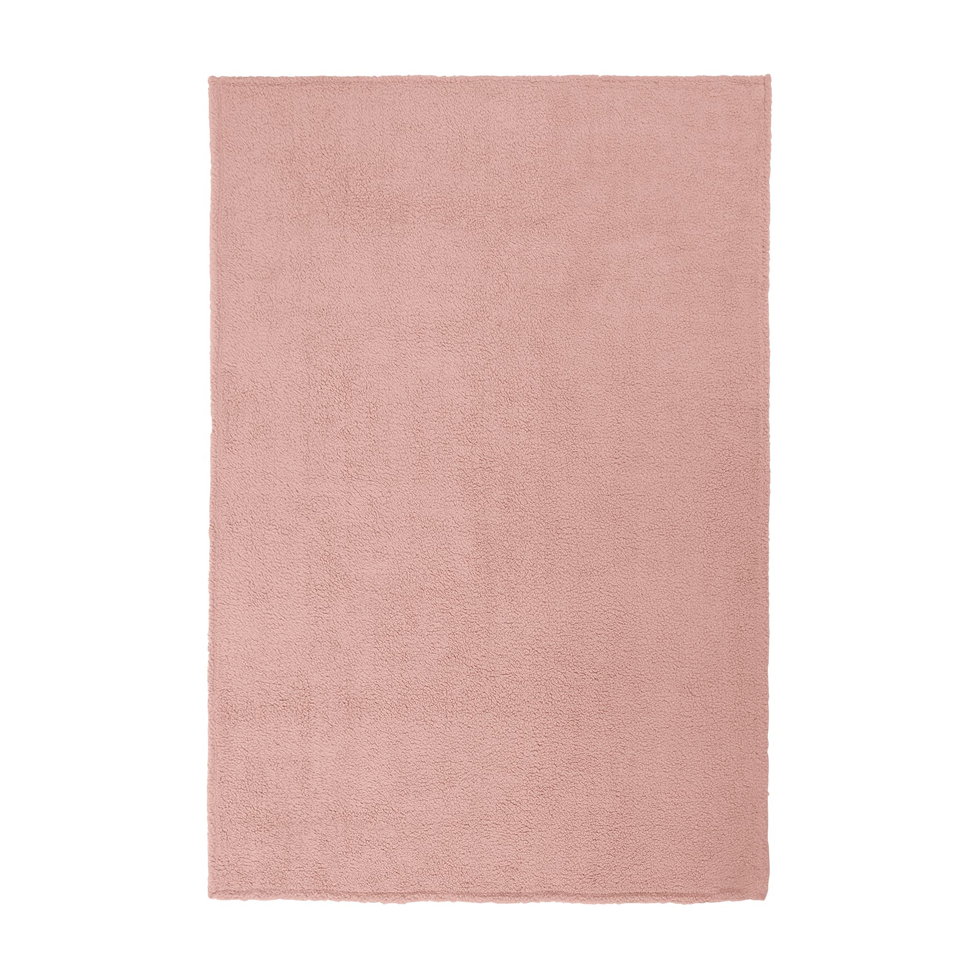 Pink Plain Fleece Throw