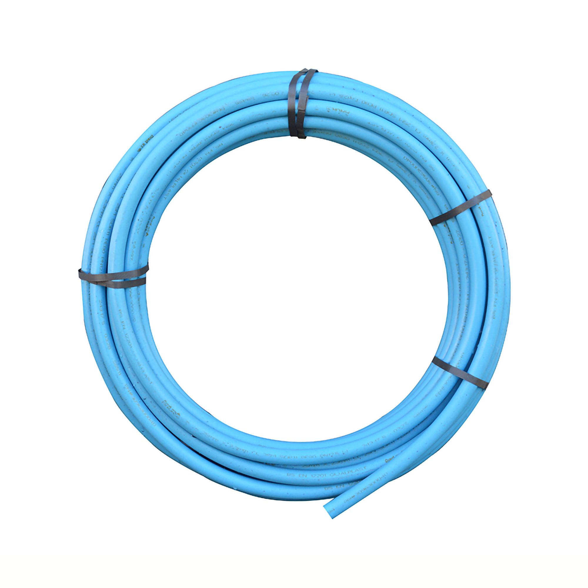 Pipelife Blue Polyethylene (PE) Push-fit Barrier pipe (L)50m (Dia)25mm ...