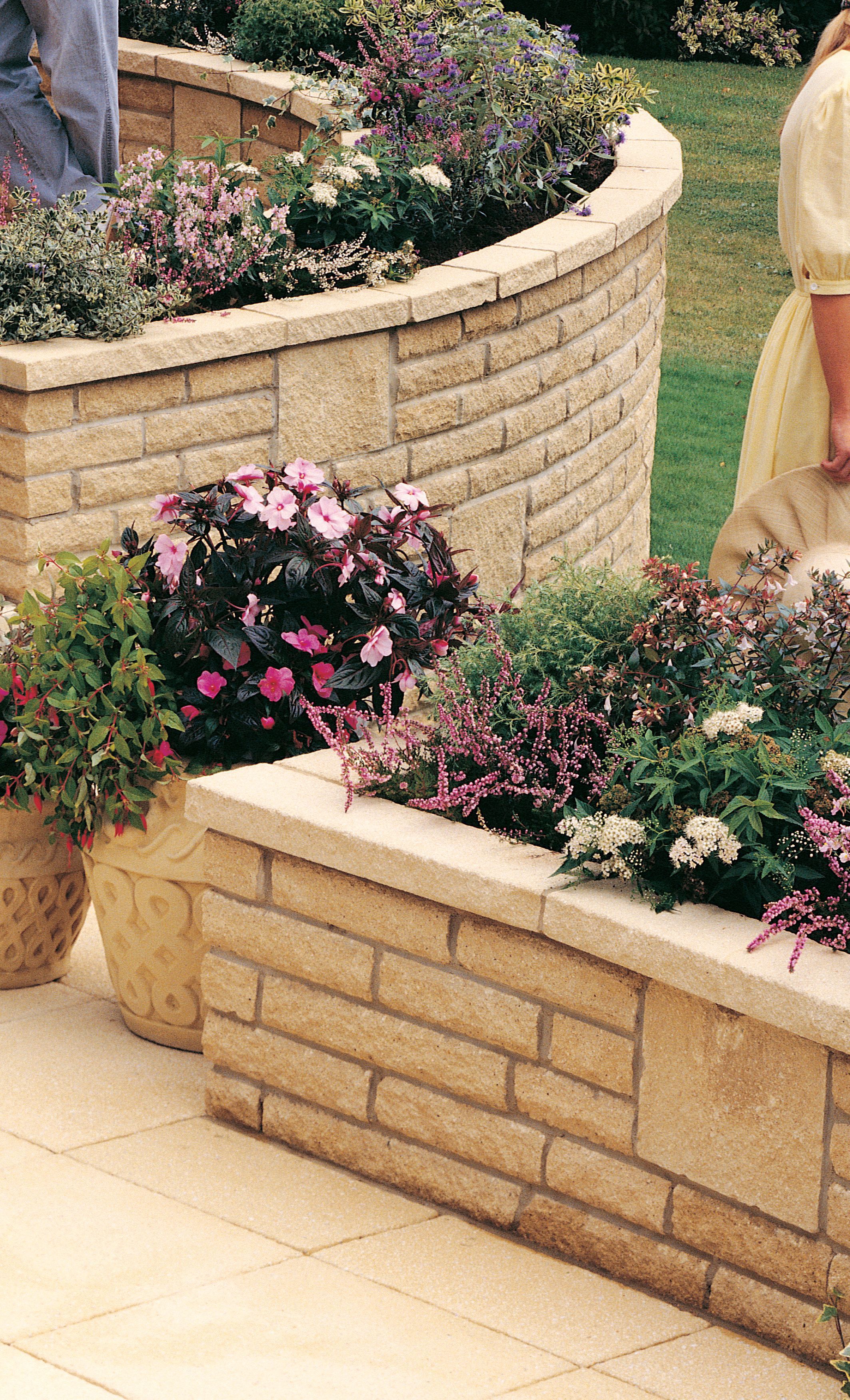 Pitched Buff Double-sided Walling stone (L)215mm (H)63mm (T)90mm