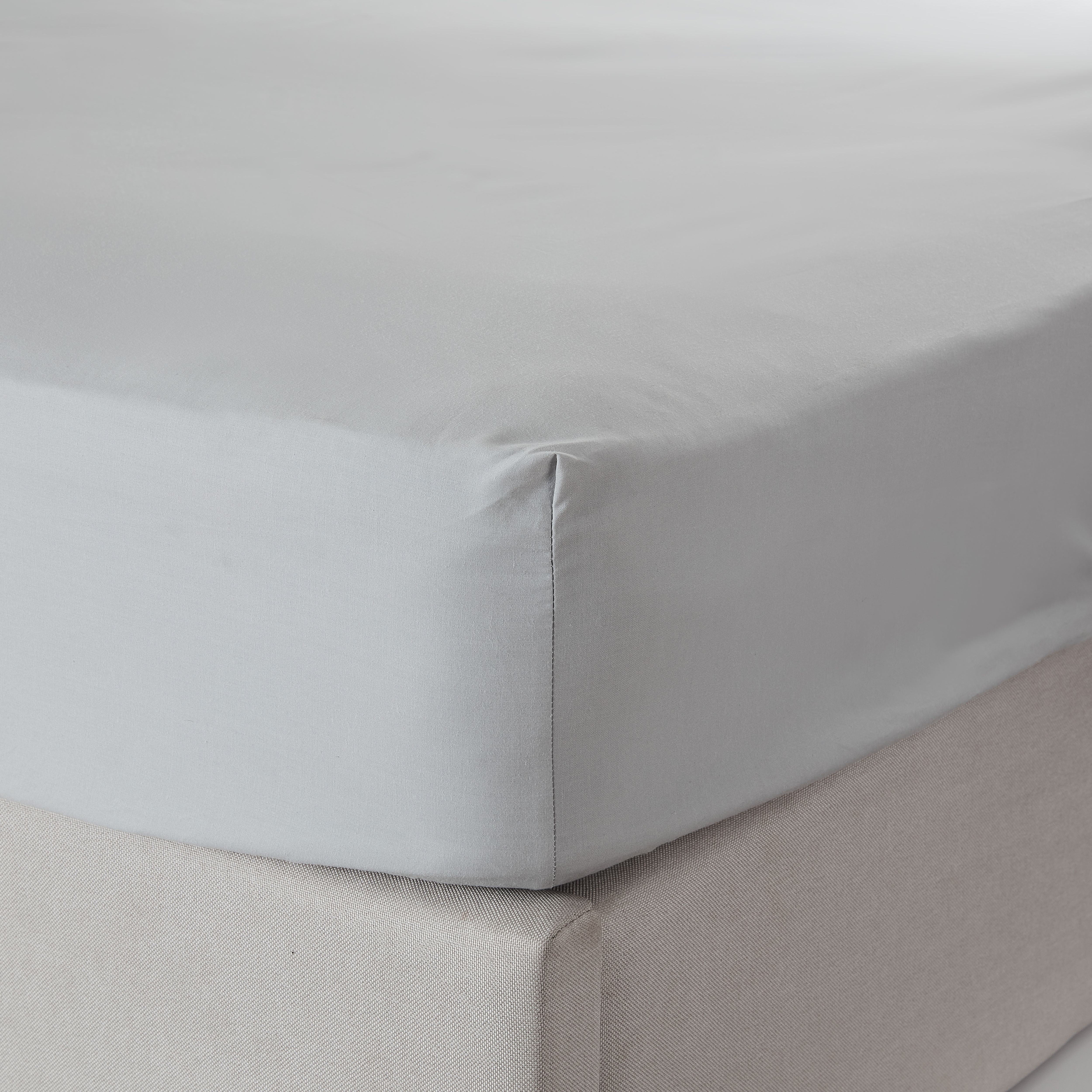 Plain Grey Double Fitted sheet