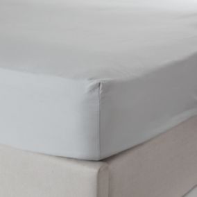 Plain Grey Double Fitted sheet