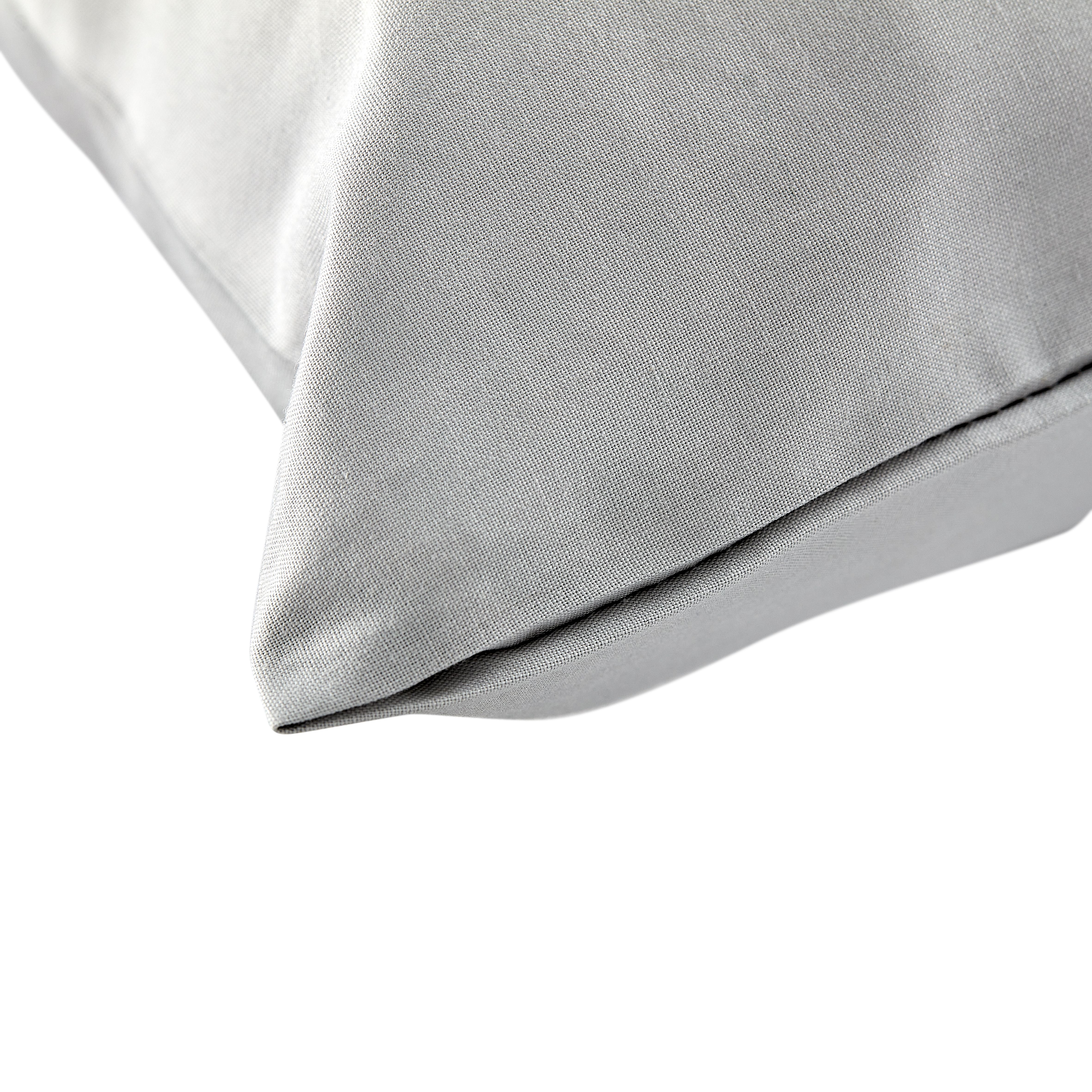 Plain Grey Housewife Pillowcase, Pair