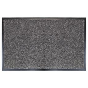 Plain Grey Polypropylene Door mat (L)0.8m (W)0.5m