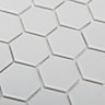 Plain Light grey Frosted Glass Mosaic tile sheet, (L)300mm (W)300mm