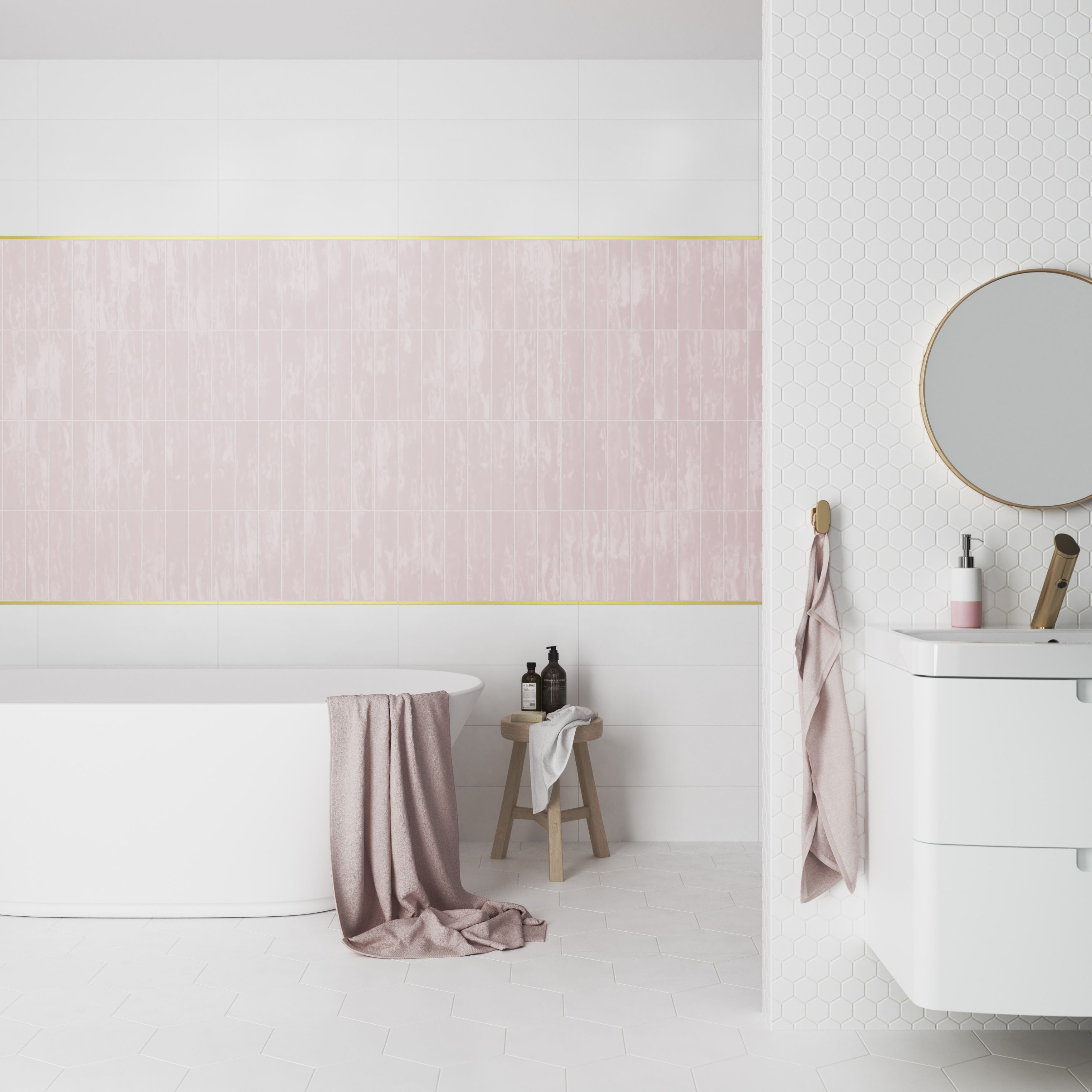 Plain White Frosted Glass Mosaic tile sheet, (L)300mm (W)300mm
