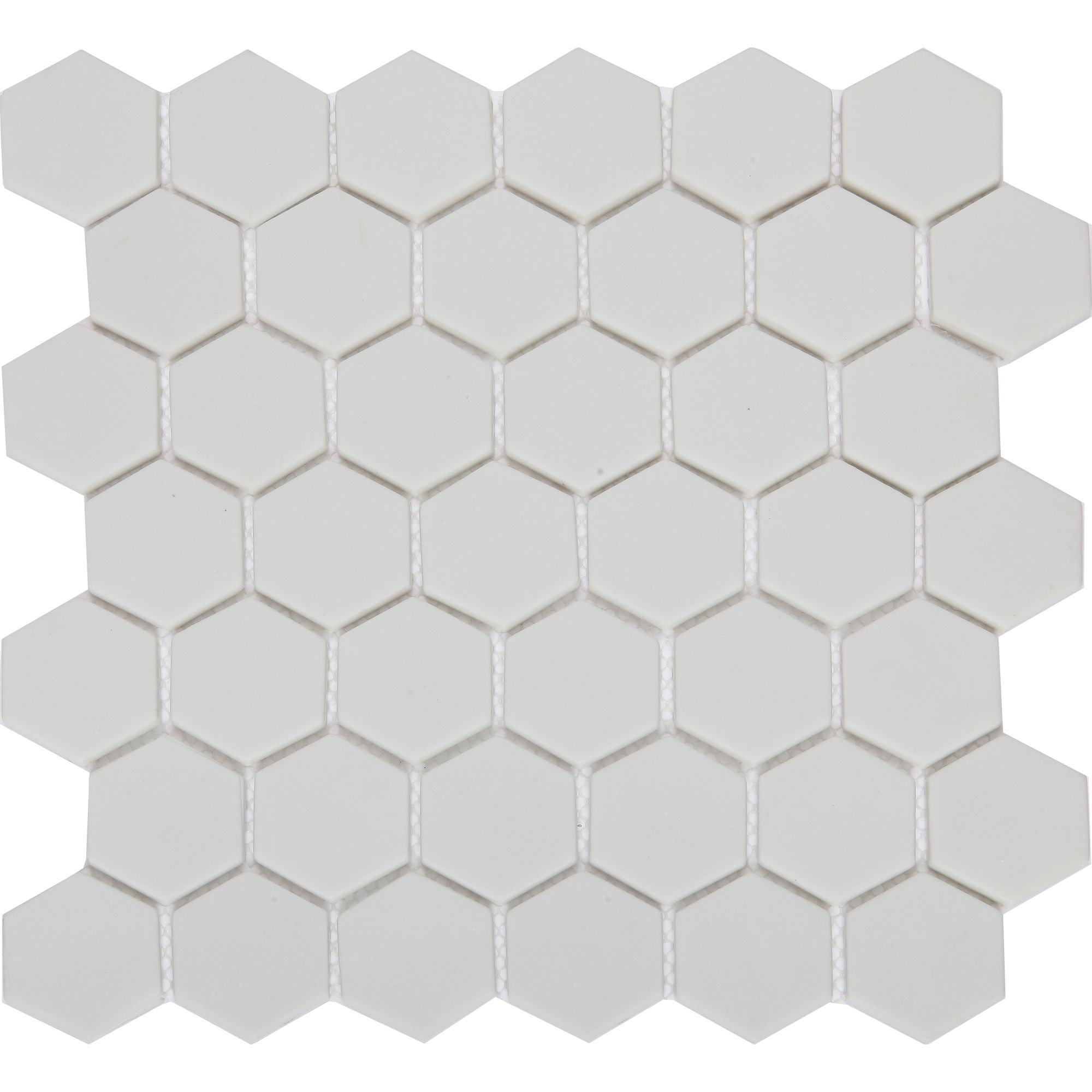 Plain White Frosted Glass Mosaic tile sheet, (L)300mm (W)300mm