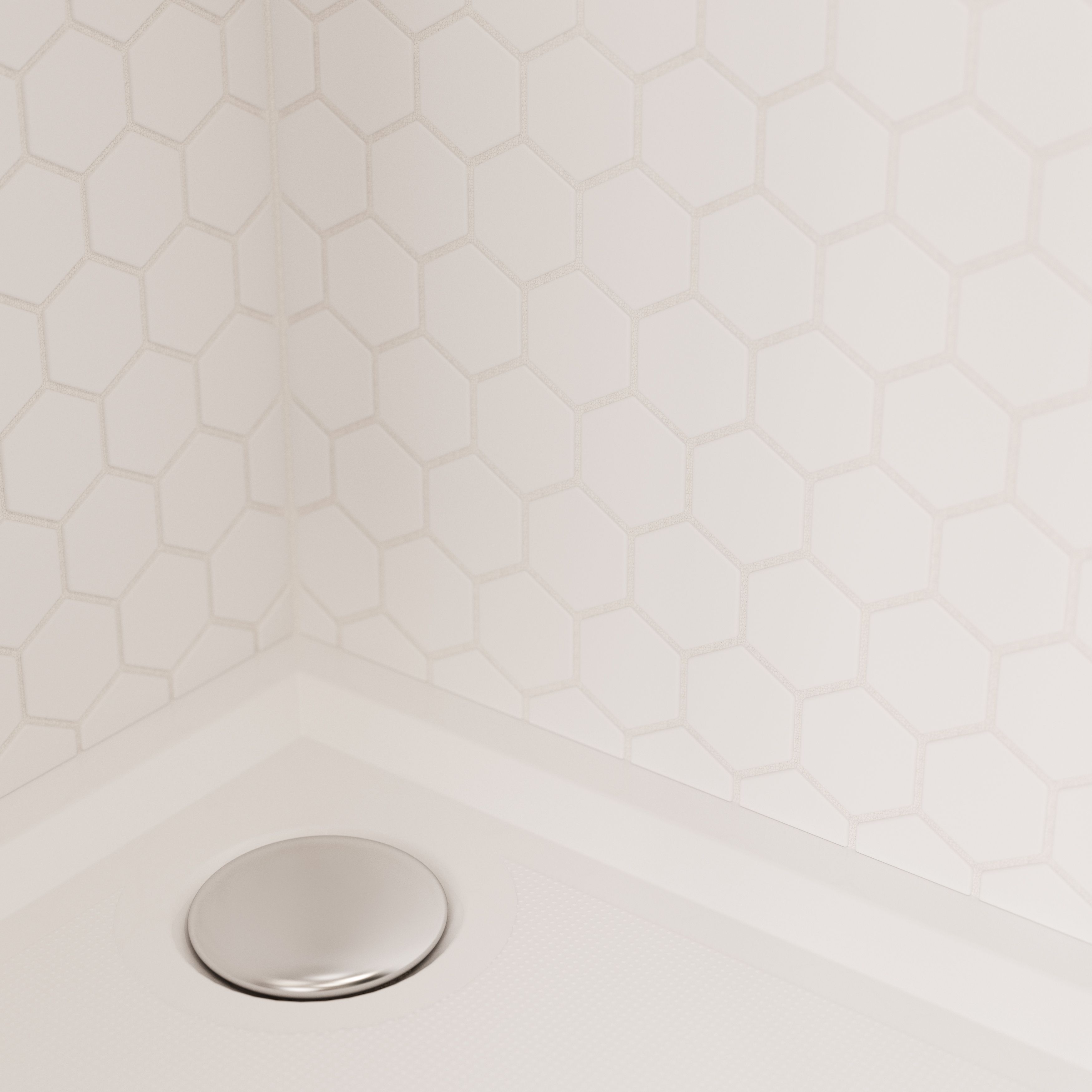 Plain White Frosted Glass Mosaic tile sheet, (L)300mm (W)300mm