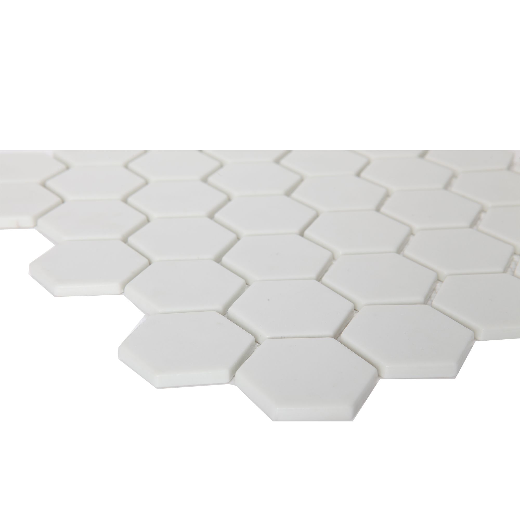 Plain White Frosted Glass Mosaic tile sheet, (L)300mm (W)300mm