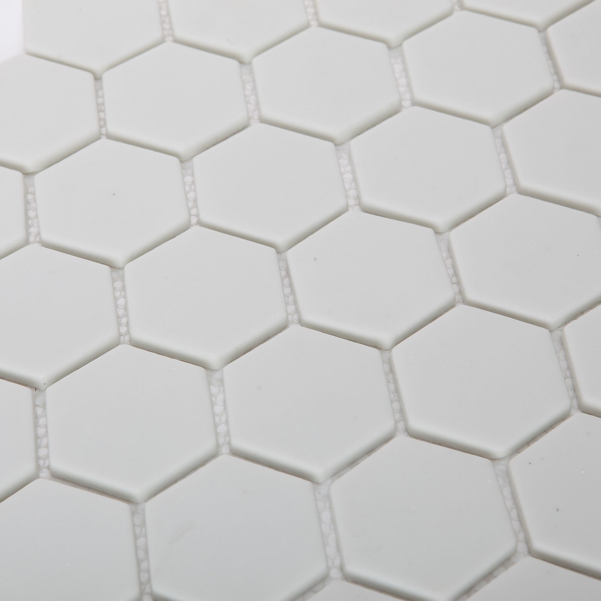 Plain White Frosted Glass Mosaic tile sheet, (L)300mm (W)300mm