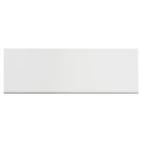 Plain White Gloss Ceramic Wall Tile, Pack of 8, (L)600mm (W)200mm