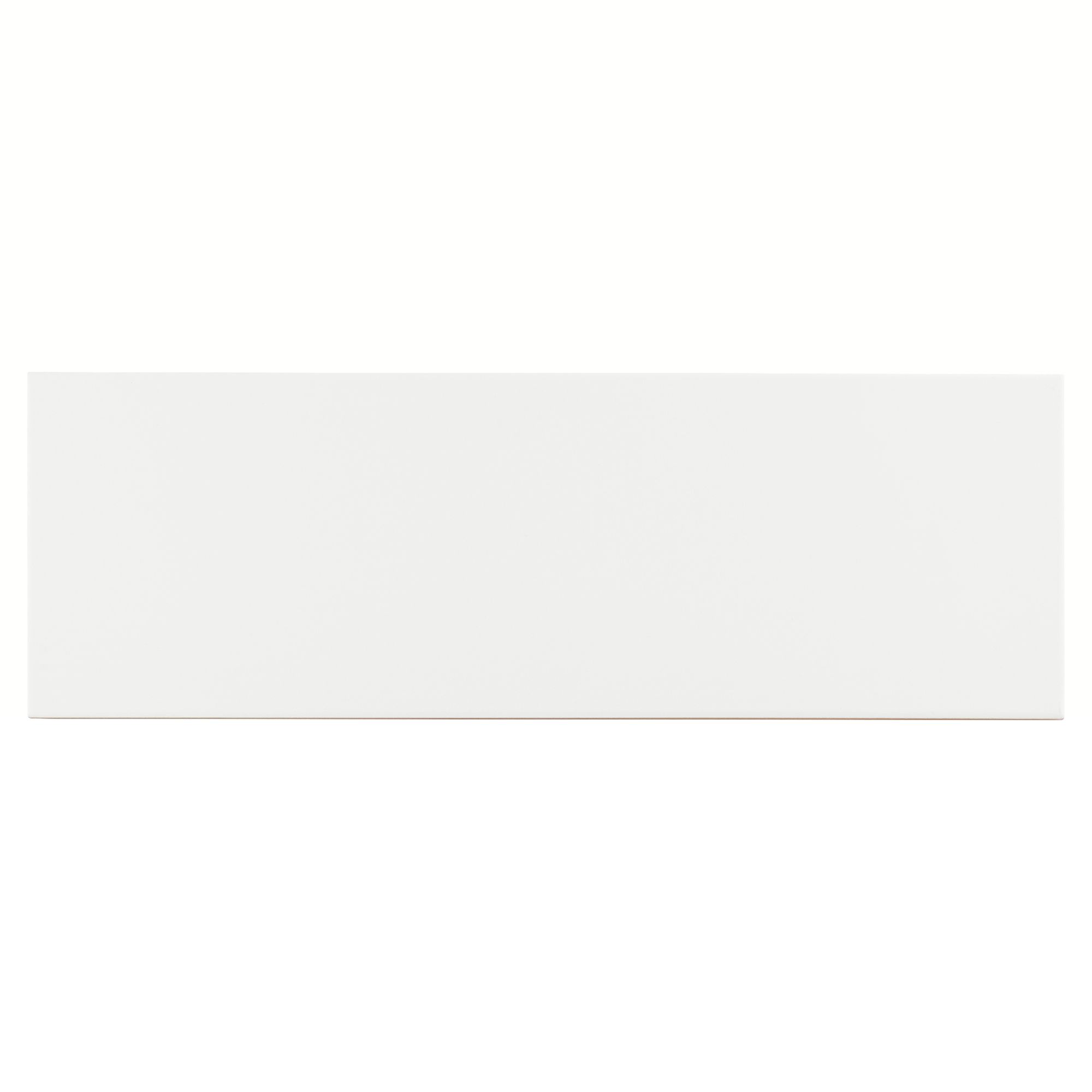 Plain White Matt Ceramic Wall Tile, Pack of 8, (L)600mm (W)200mm