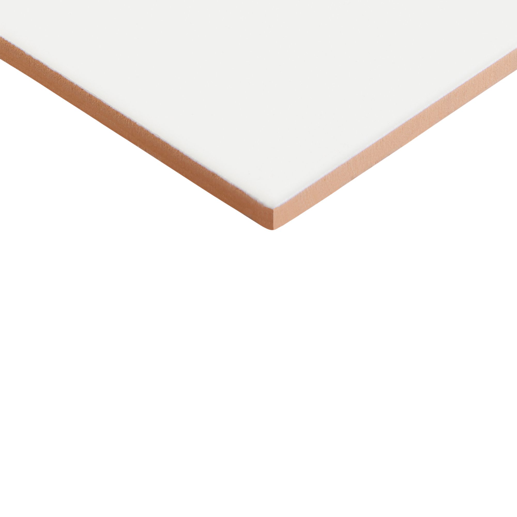 Plain White Matt Ceramic Wall Tile, Pack of 8, (L)600mm (W)200mm