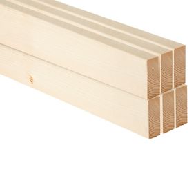 Planed Round edge Spruce CLS timber (L)2.4m (W)89mm (T)38mm, Pack of 6 253207