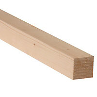 Planed square edge Stick timber (L)2.4m (W)34mm (T)34mm 263705, Pack of 4
