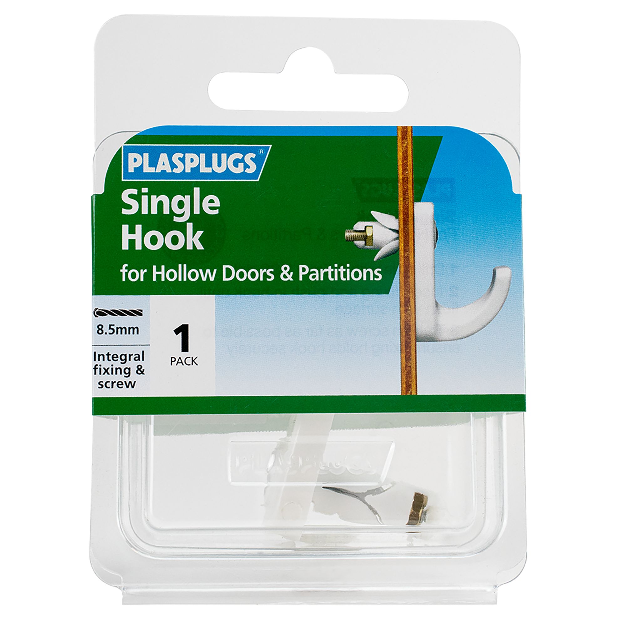 Plasplugs High-tensile steel C-hook Hollow door anchor M3 (L)47mm