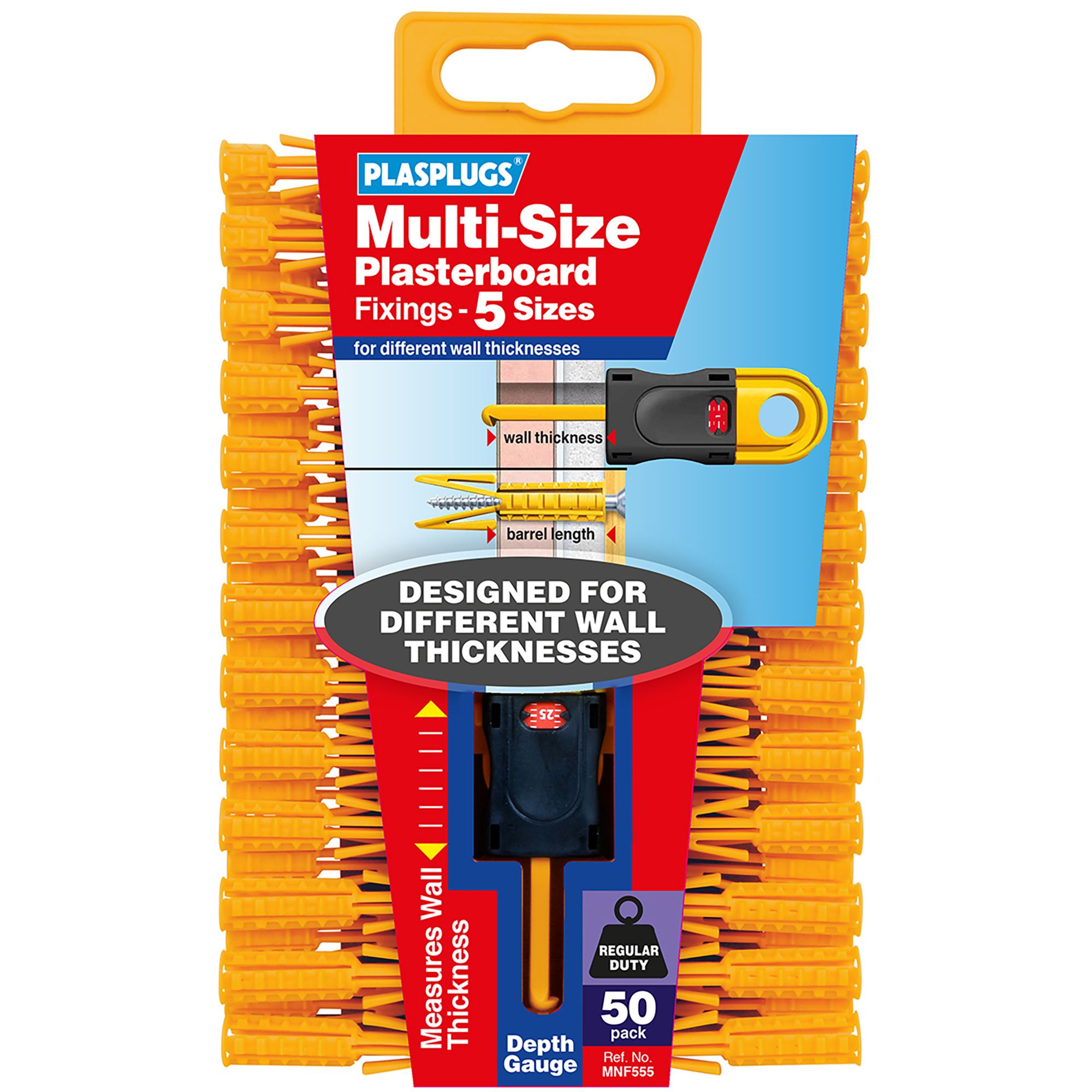 Plasplugs Multi-Size Plasterboard fixing (Dia)7mm (L)44mm, Pack of 50
