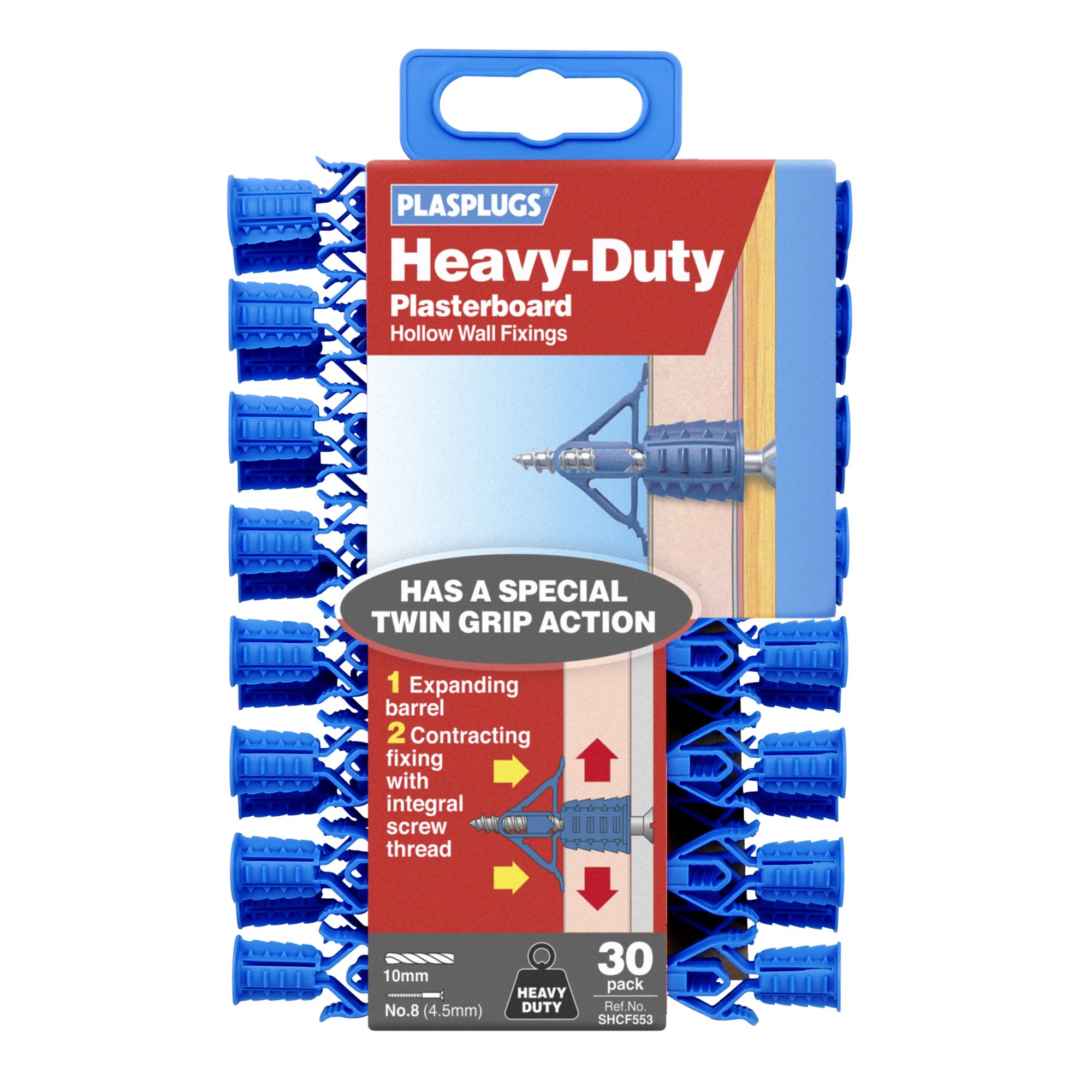 Plasplugs Nylon Hollow wall anchor (Dia)10mm (L)36mm, Pack of 30