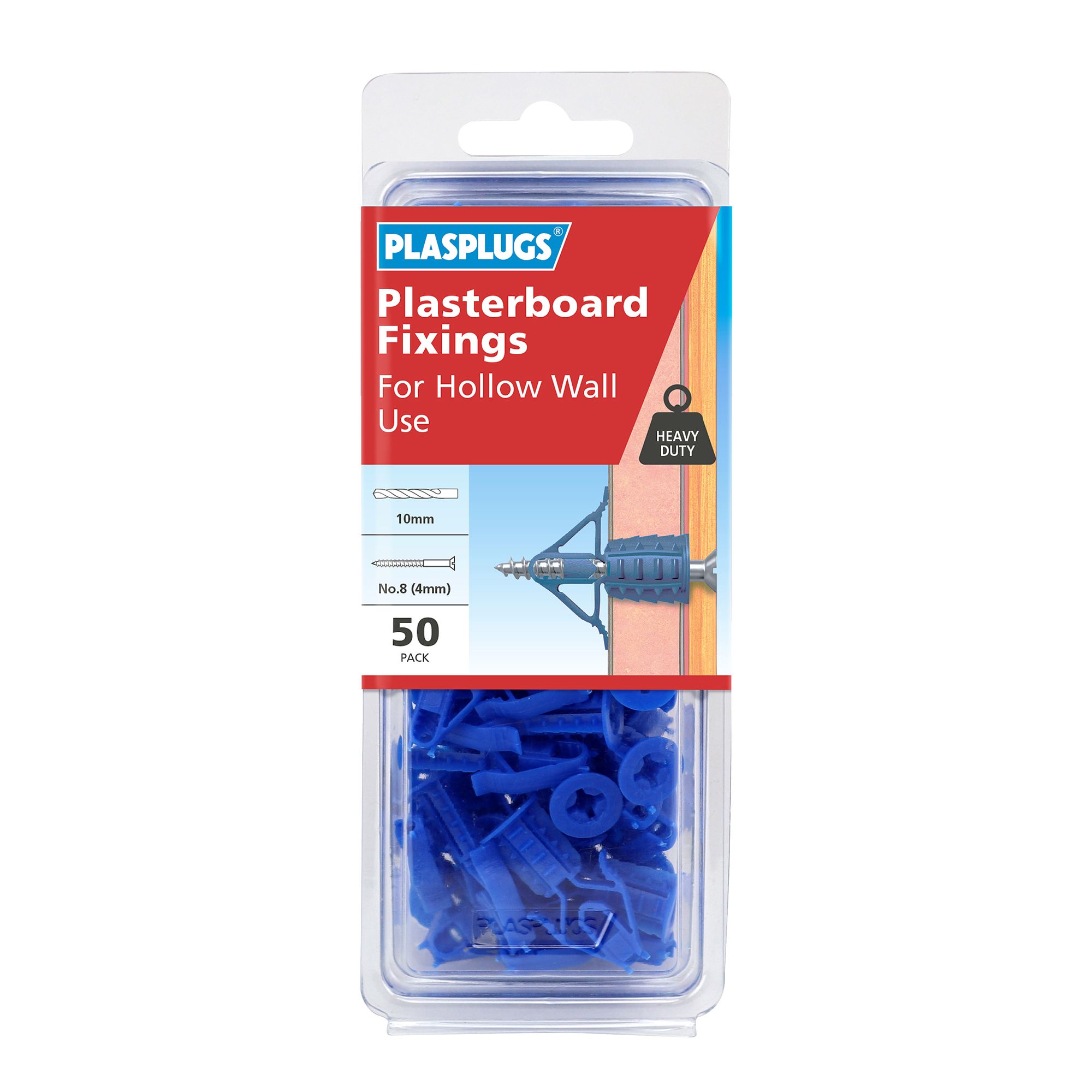 Plasplugs Nylon Hollow wall anchor (Dia)10mm (L)36mm, Pack of 50