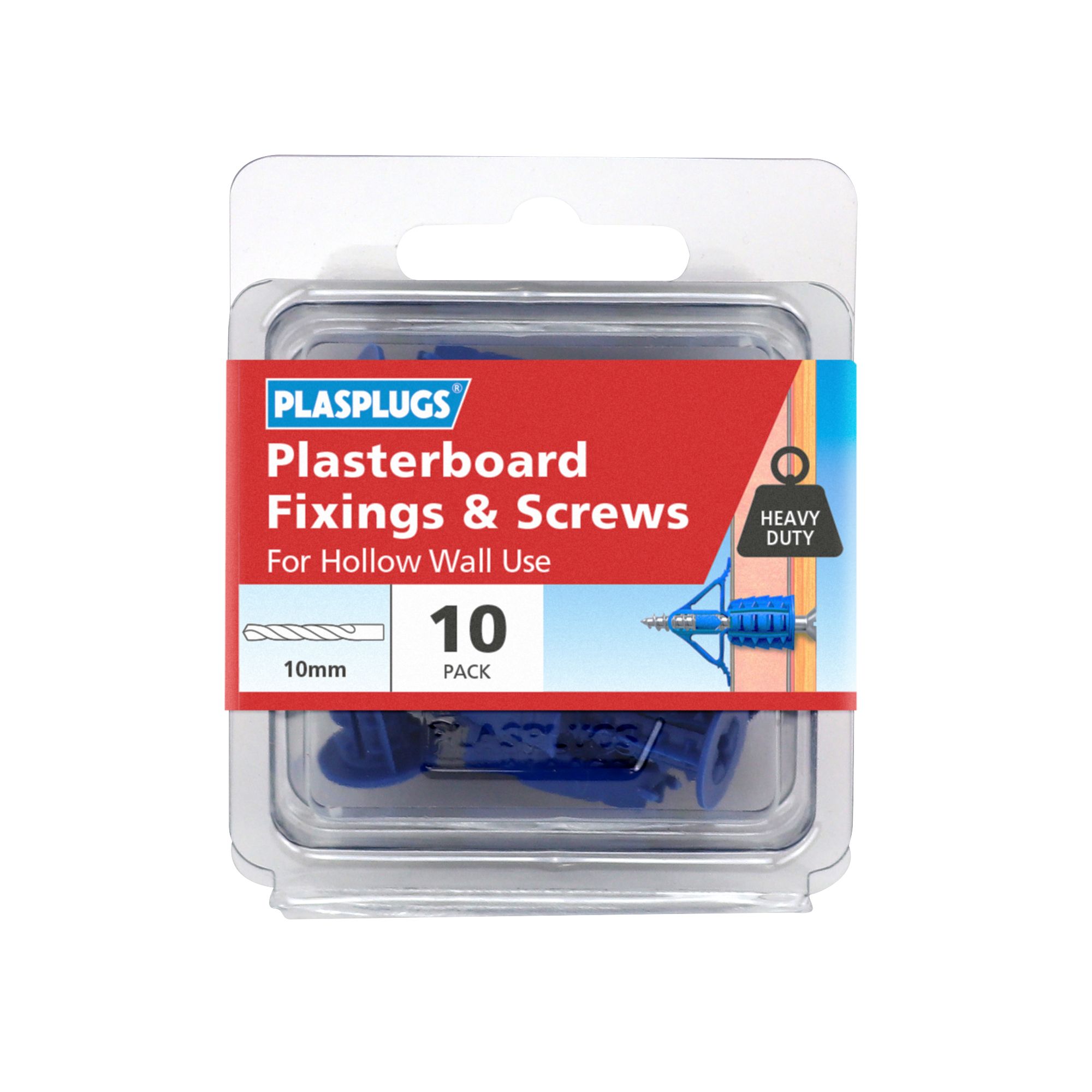 Plasplugs Plasterboard fixing (Dia)12mm (L)36.3mm, Pack of 10
