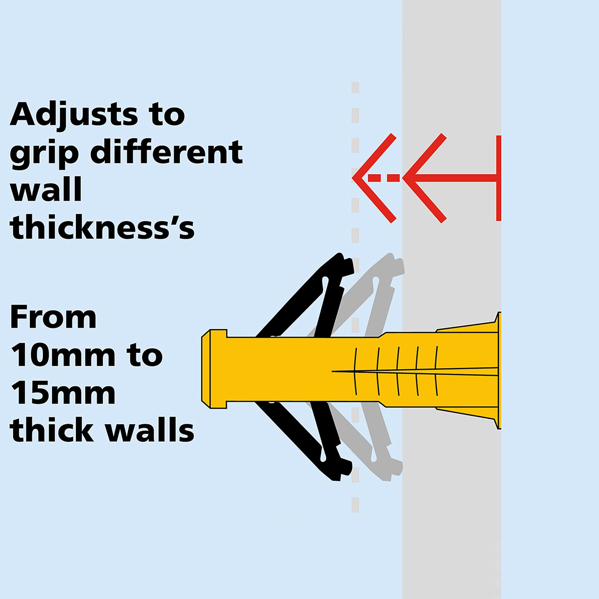 Plasplugs Super toggle High-tensile steel Countersunk Hollow wall anchor (Dia)10mm (L)37mm, Pack of 10
